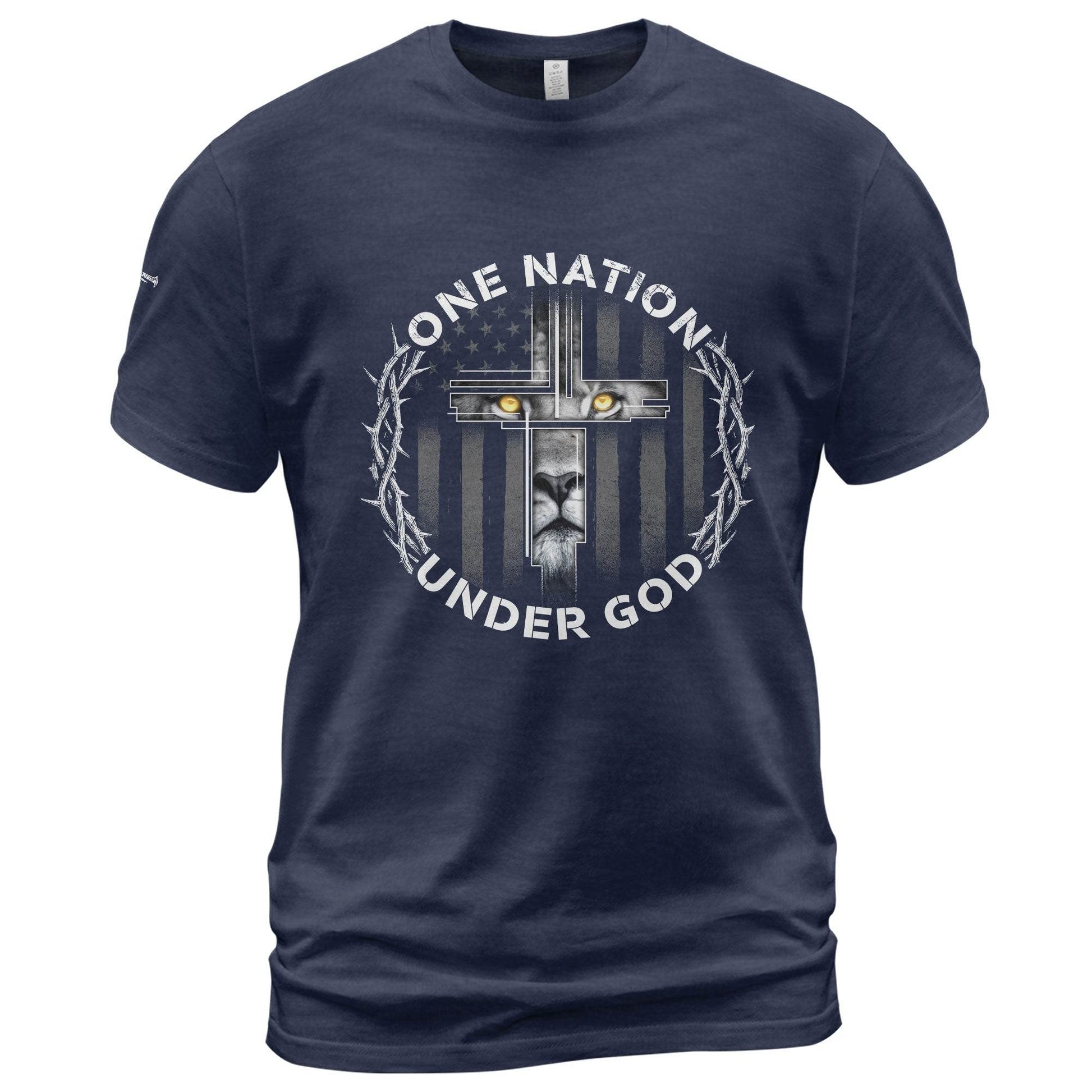 One Nation Under God Lion Cross T-Shirt - Rust Field Wear
