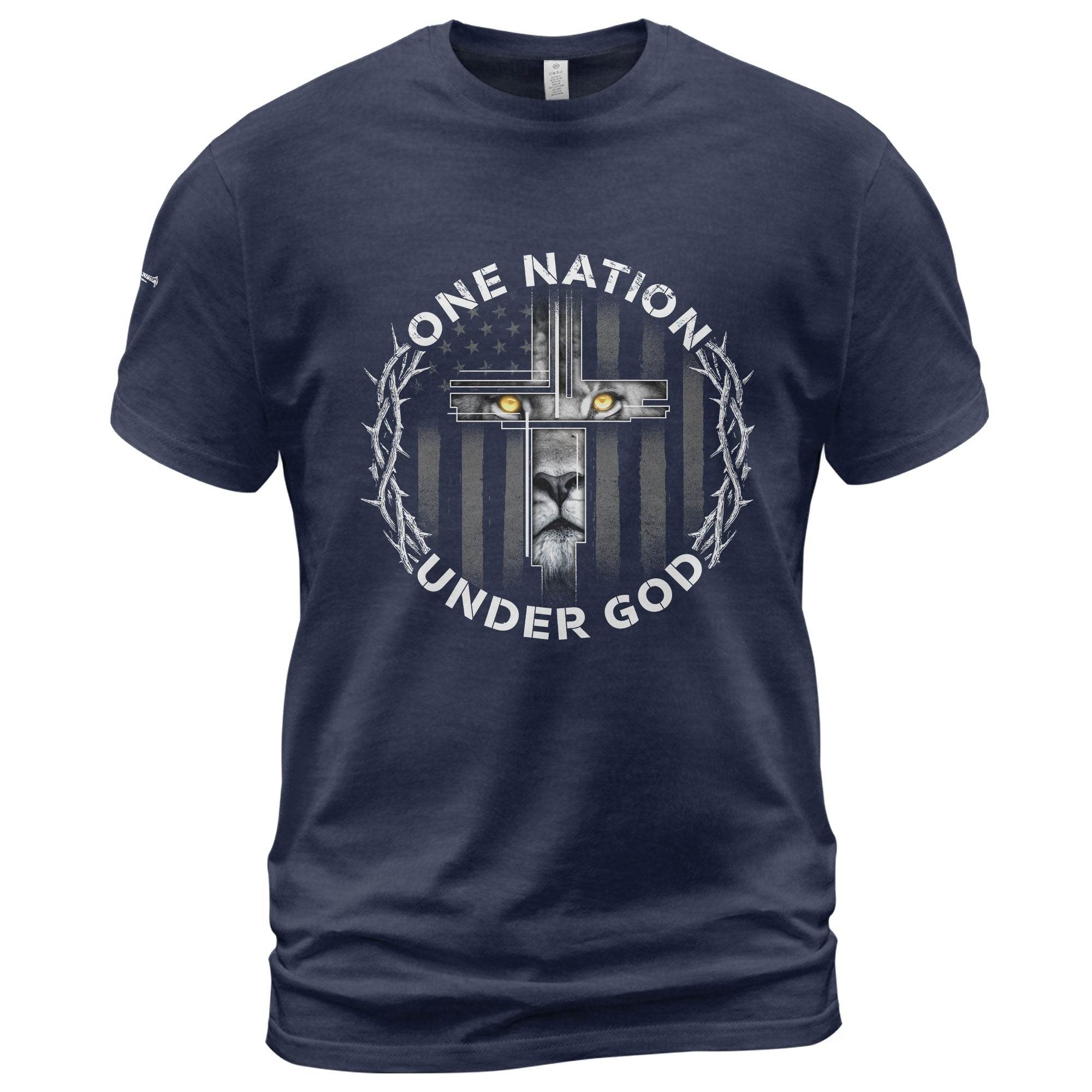 One Nation Under God Lion Cross T-Shirt - Rust Field Wear