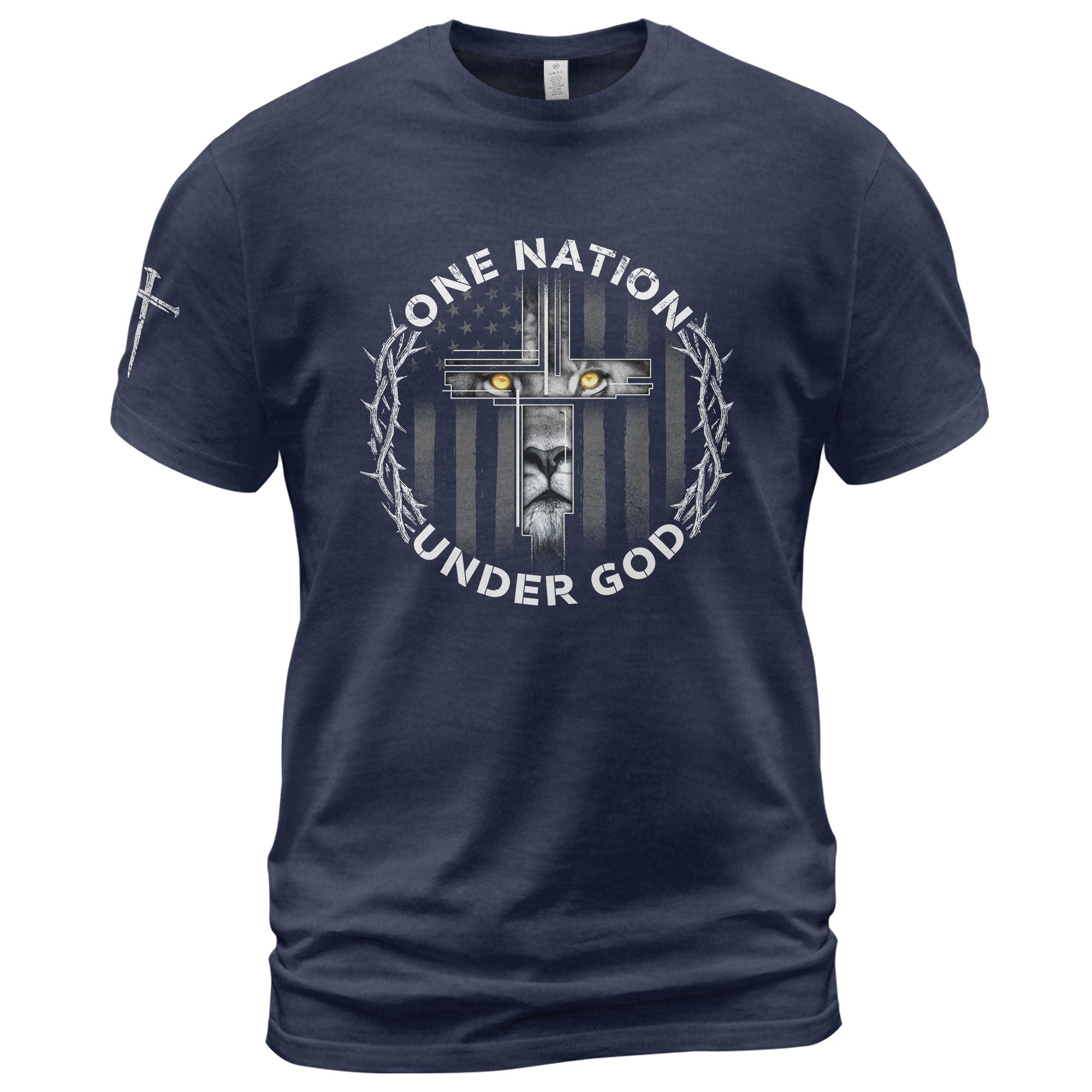 One Nation Under God Lion Cross T-Shirt