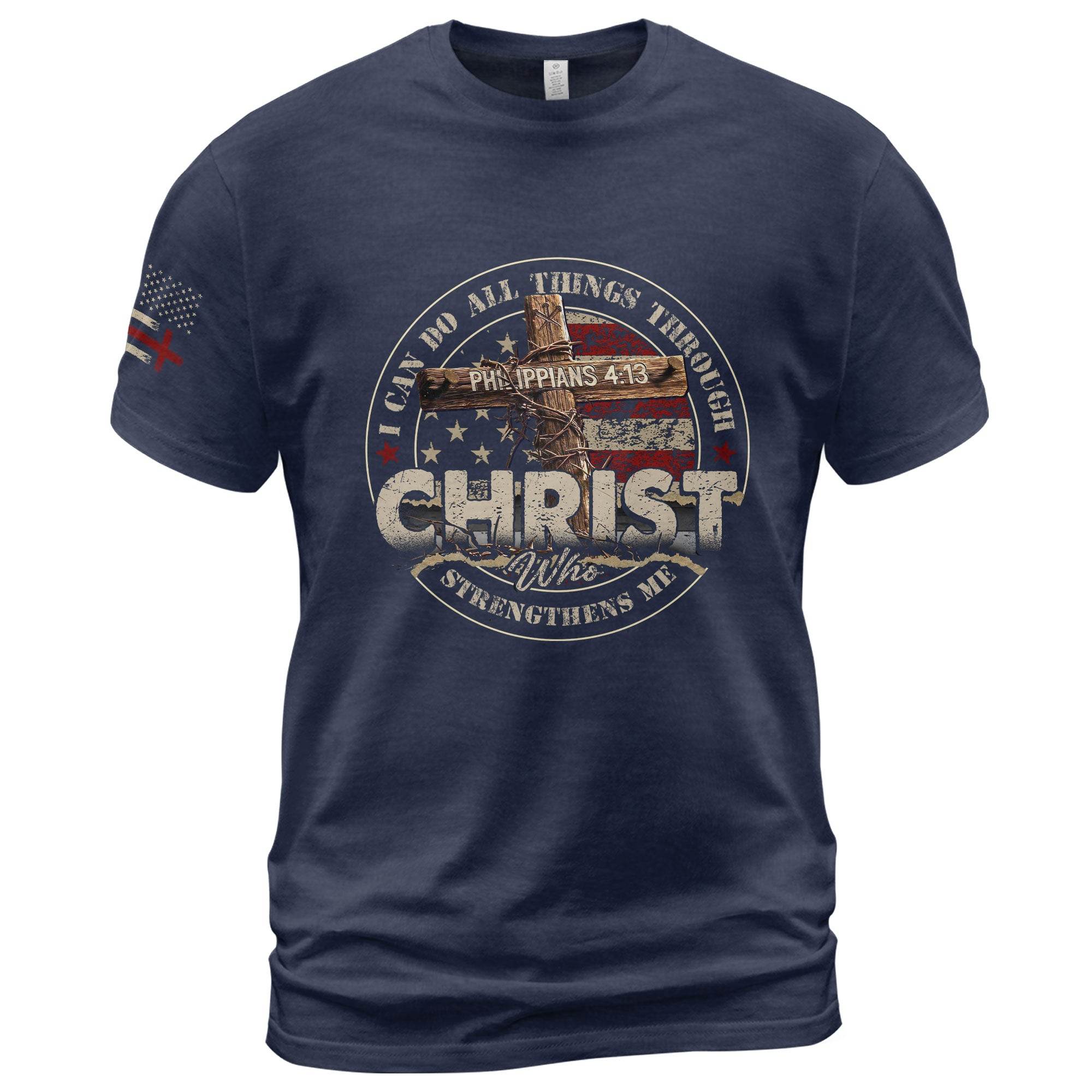 Christ T-Shirt – I Can Do All Things Through Him (Philippians 4:13) - Rust Field Wear