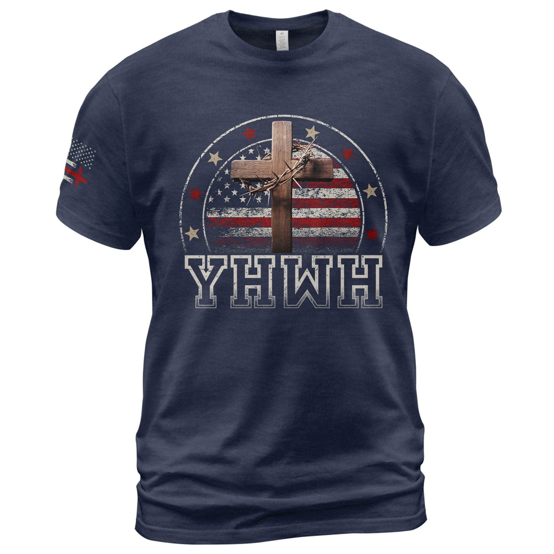 Redeemed Christian T-Shirt – Cross, Flag & Dove Design - Rust Field Wear