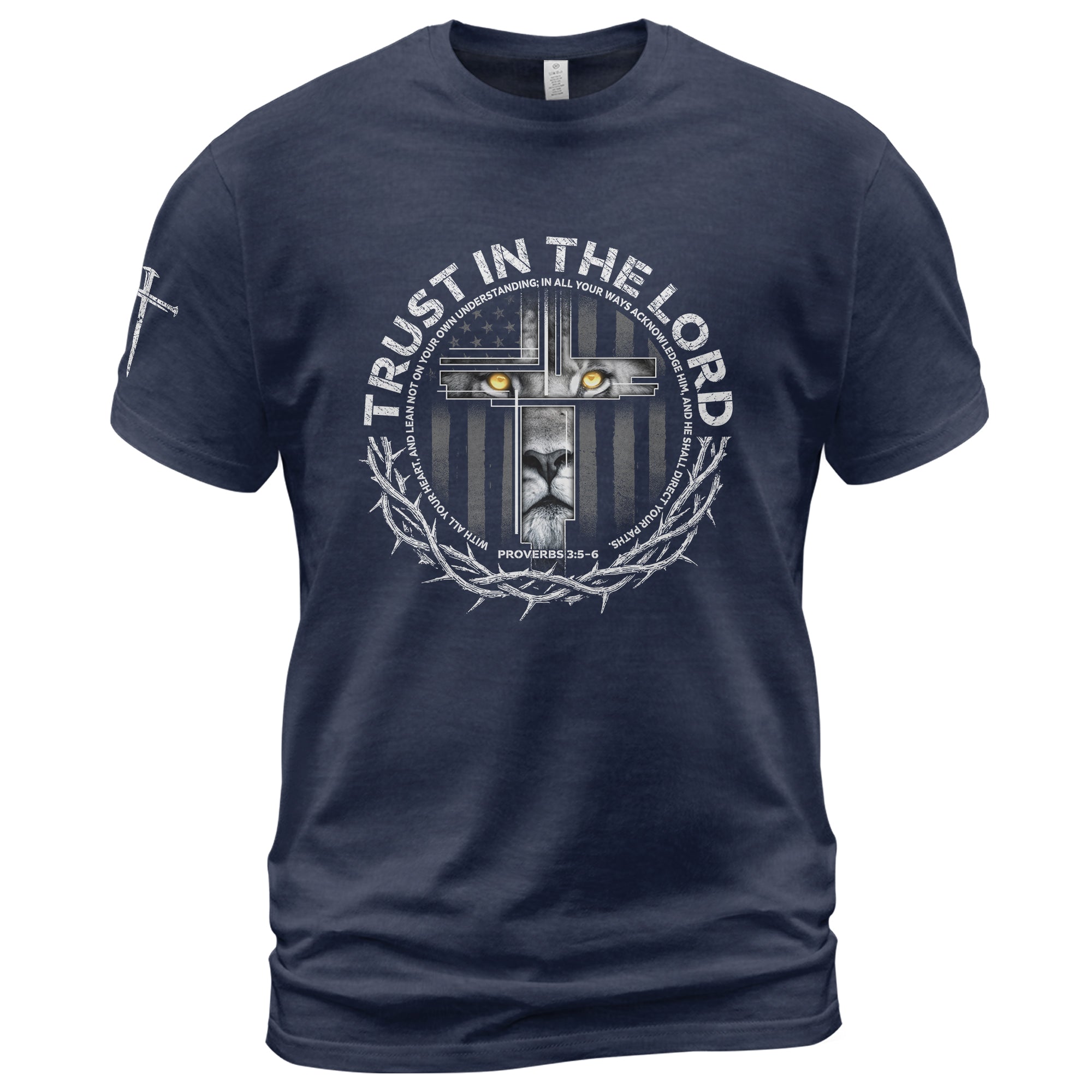 Trust In The Lord Proverbs 3:5 Lion Cross T-Shirt