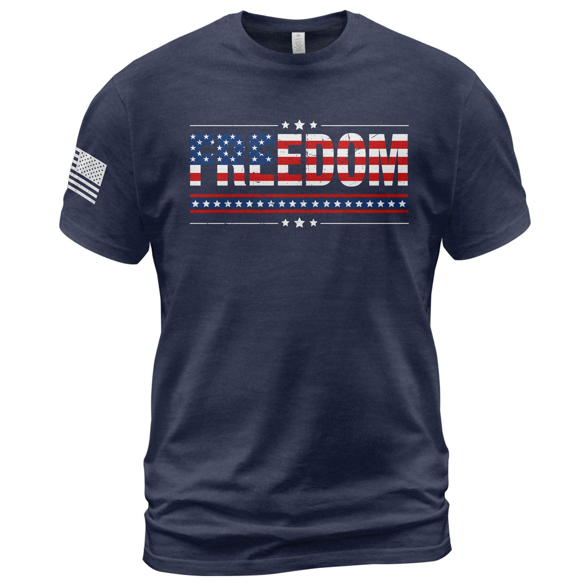 Freedom American Flag Stars & Stripes Patriotic T-Shirt - Rust Field Wear