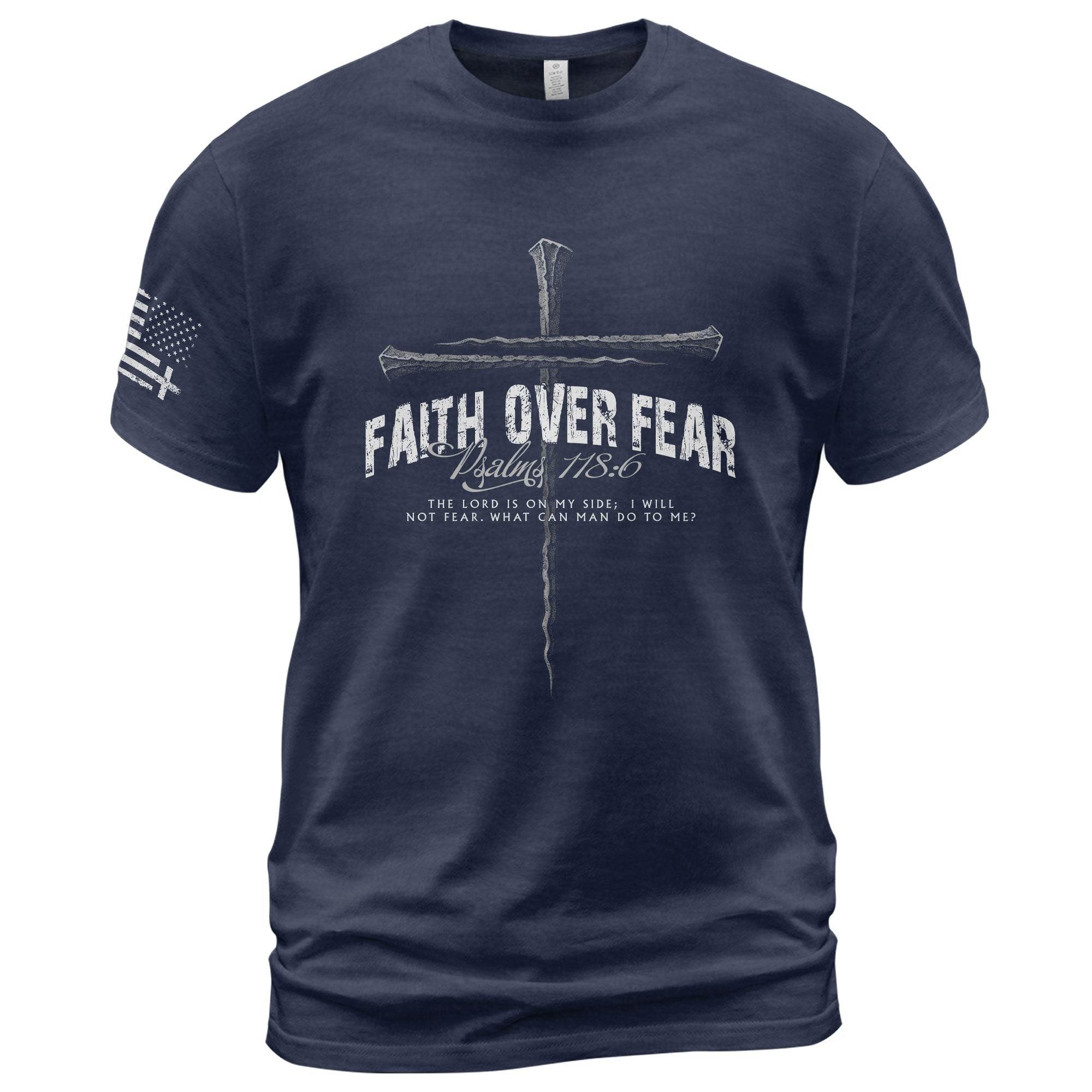 Faith Over Fear Psalm 118:6 Cross T-Shirt - Rust Field Wear