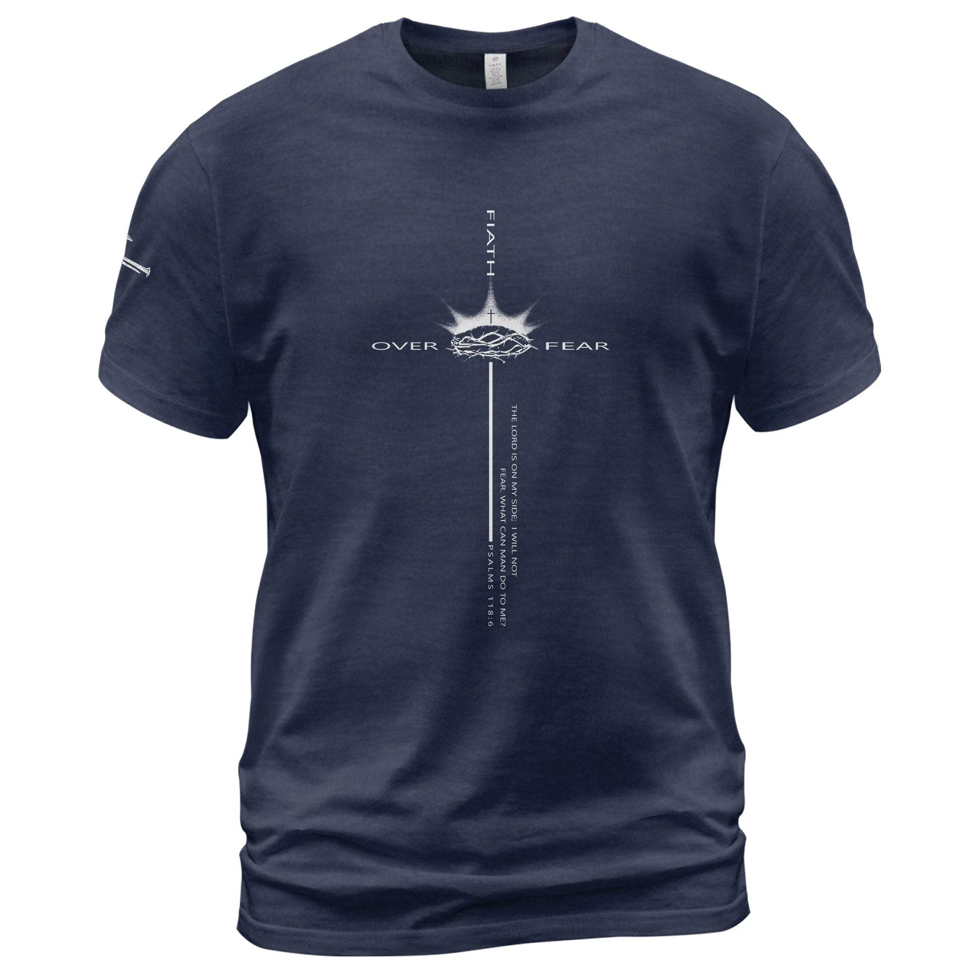 Faith Over Fear Crown of Thorns Psalm 118:6 T-Shirt - Rust Field Wear
