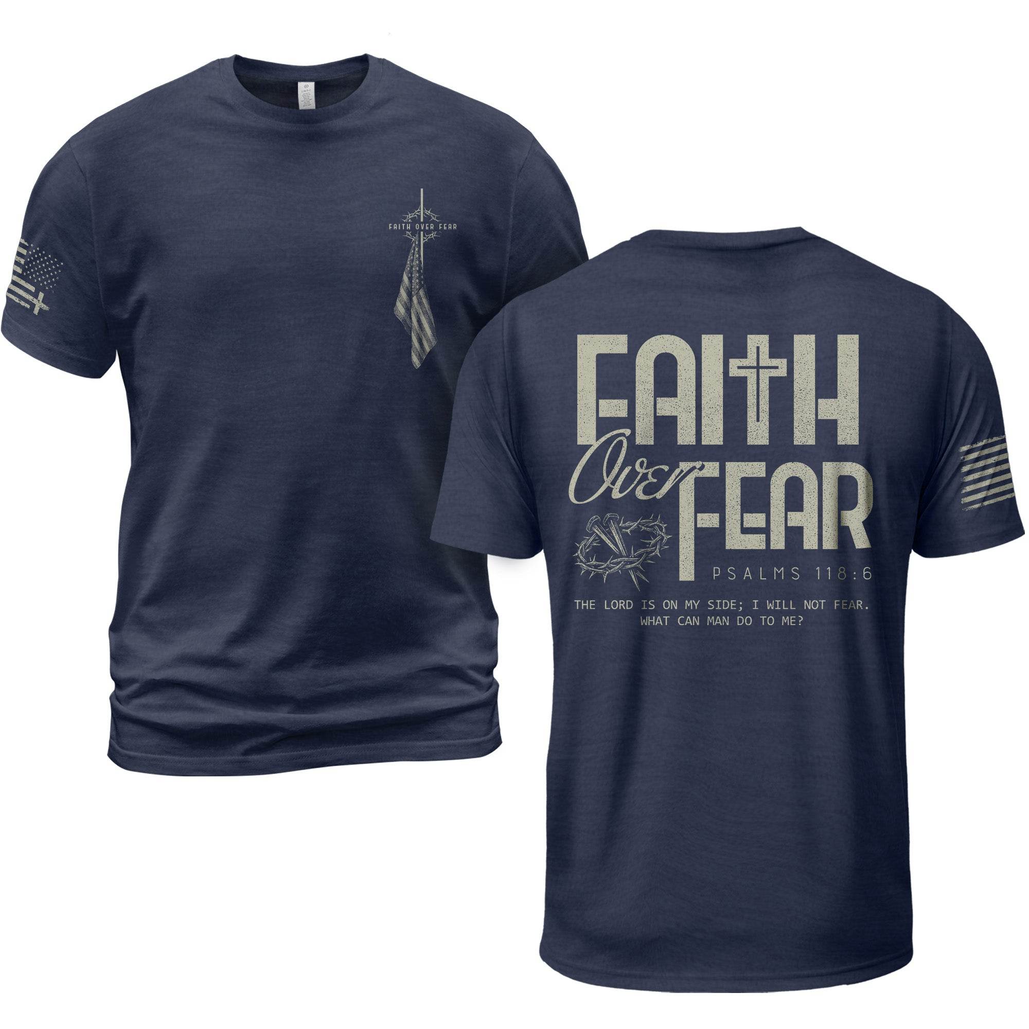 Faith Over Fear Psalm 118:6 Crown of Thorns T-Shirt - Rust Field Wear