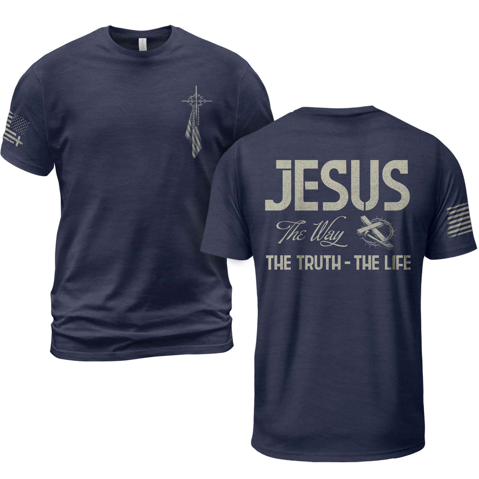 Jesus Cross T-Shirt – The Way, The Truth, The Life Christian Shirt