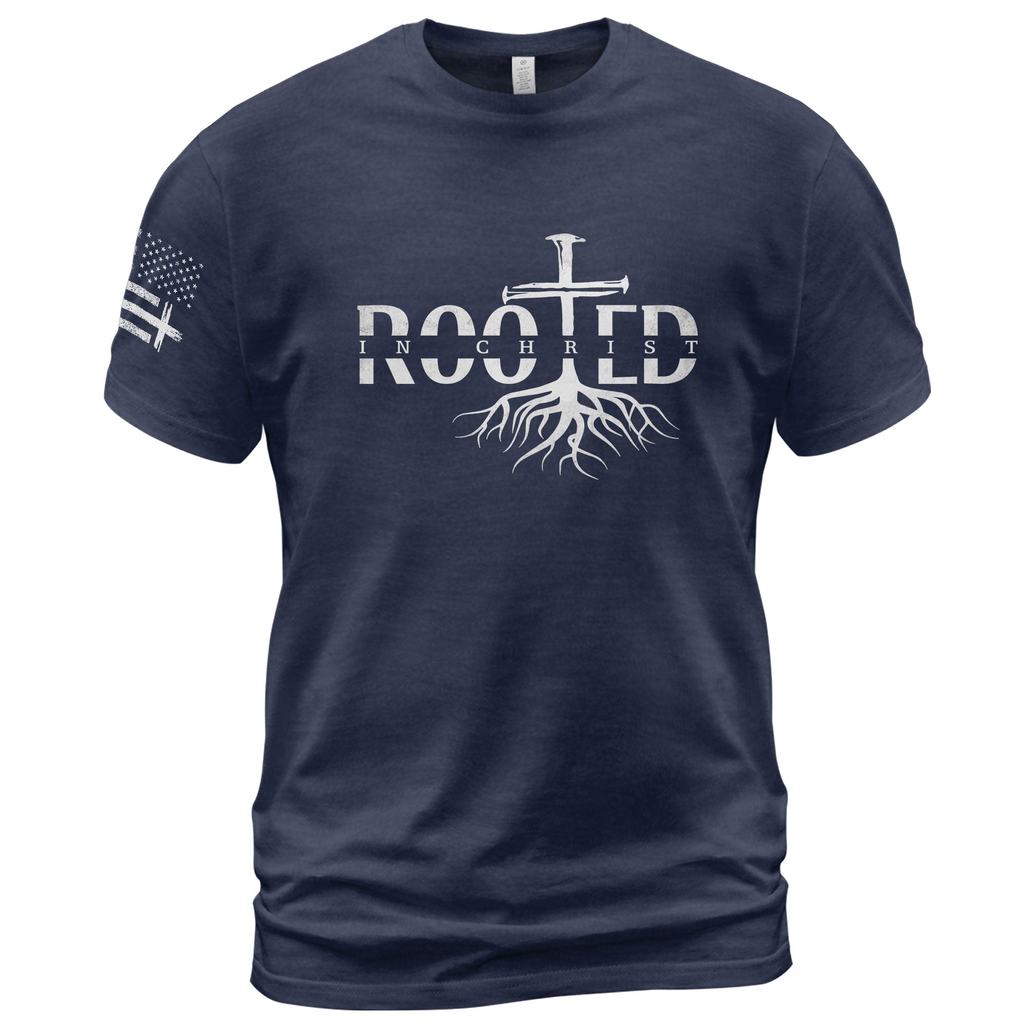 Rooted In Christ Cross Roots Christian T-Shirt