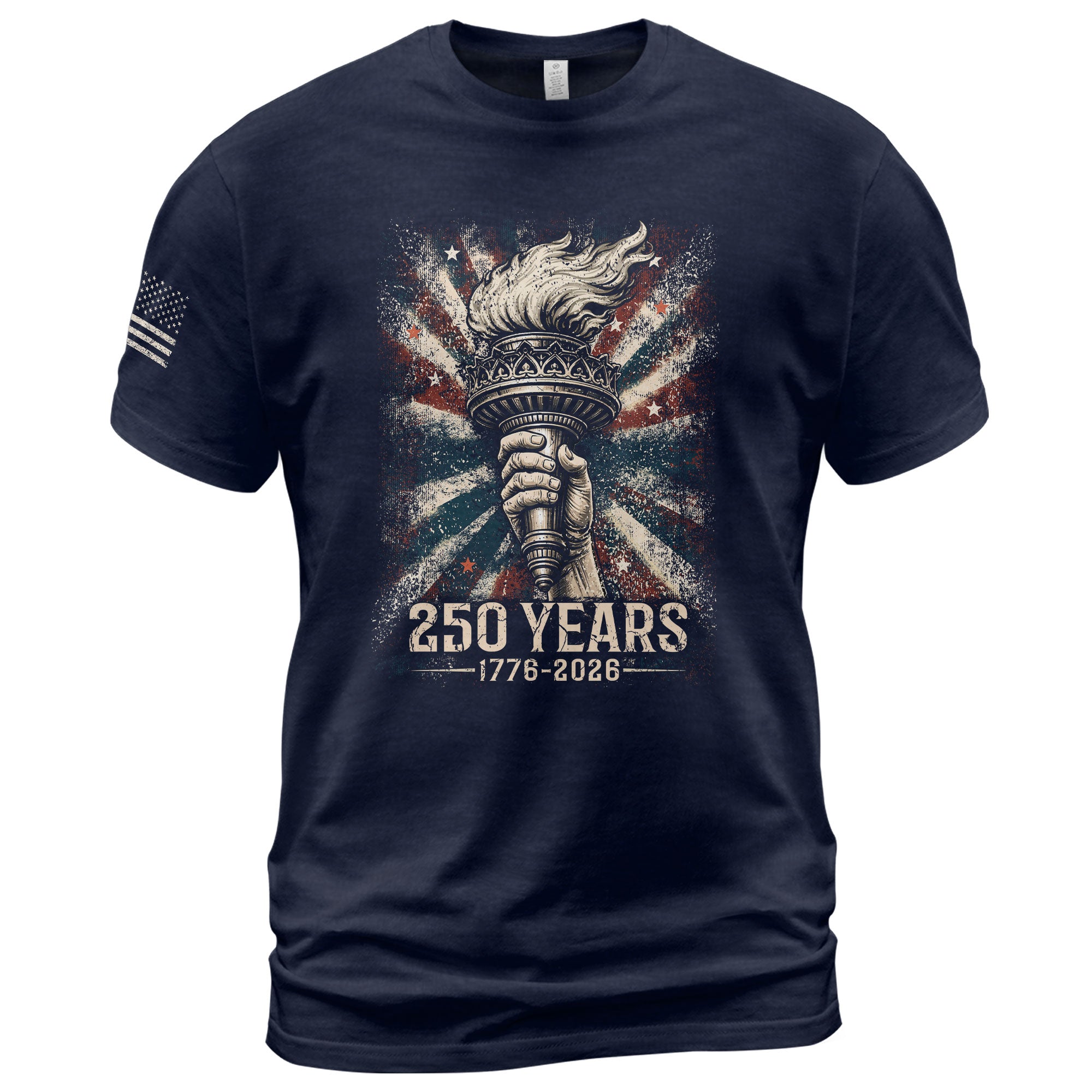 USA 250th Anniversary 250 Years Shirt 1776-2026 Liberty Torch Patriotic Pride