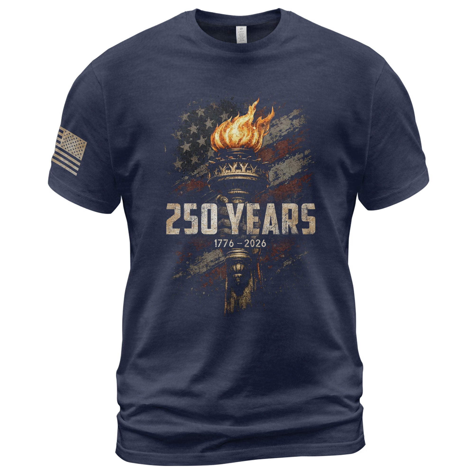 USA 250th Anniversary Shirt 1776-2026 American Flag Liberty Torch Patriotic for Men