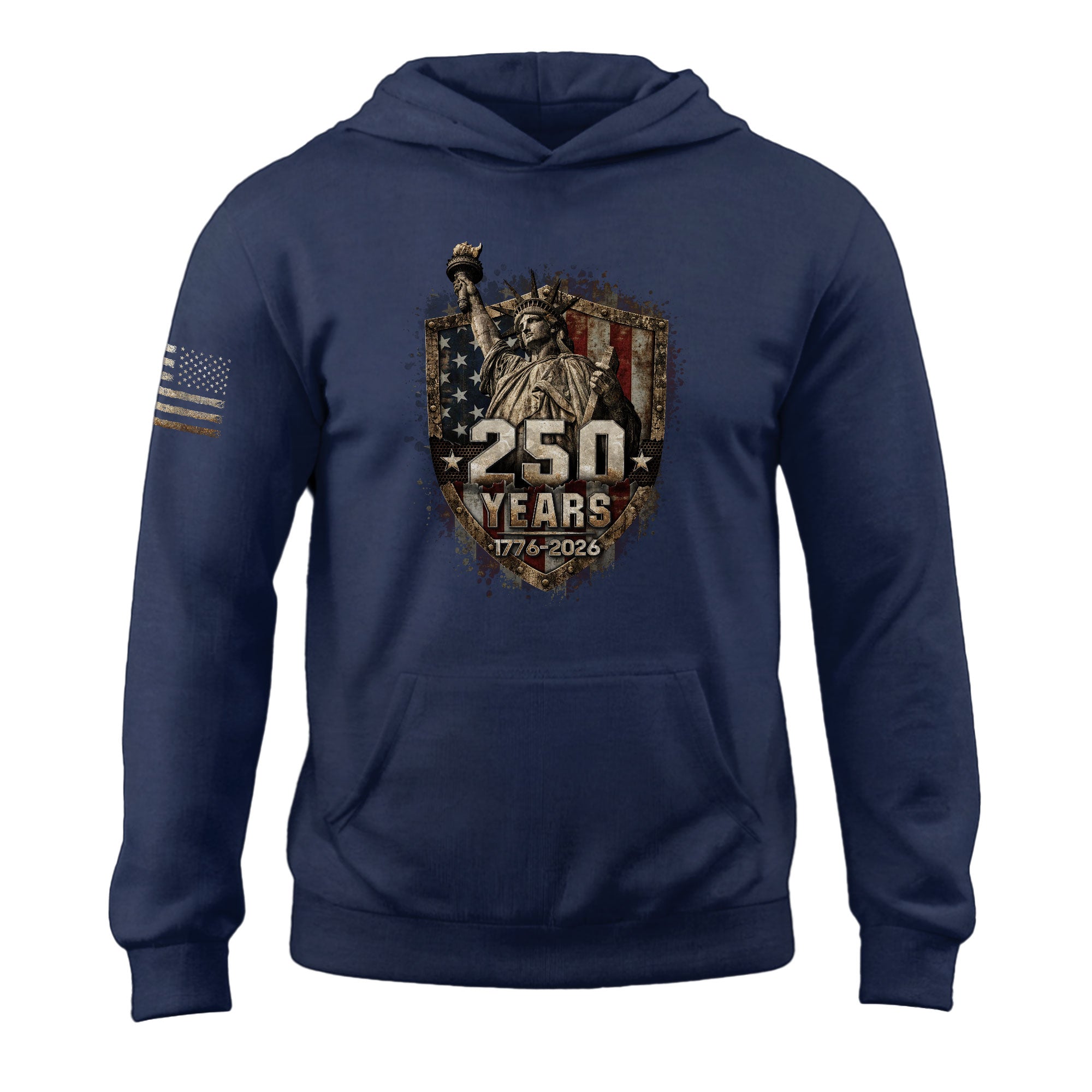 USA 250th Anniversary Hoodie 1776-2026 Statue of Liberty American Flag Patriotic