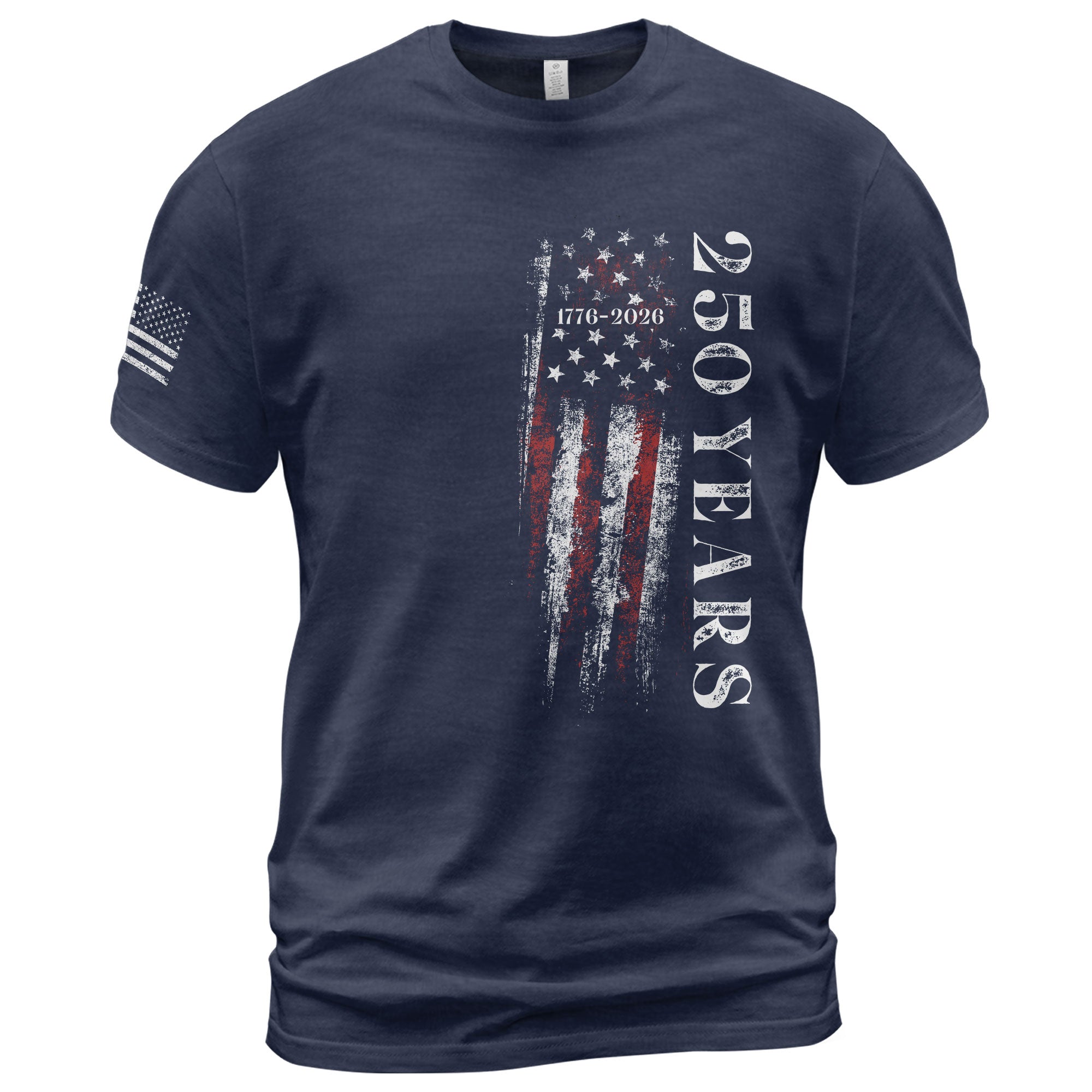 250 Years Vertical Flag T-Shirt – Vintage USA Independence 1776–2026 Shirt