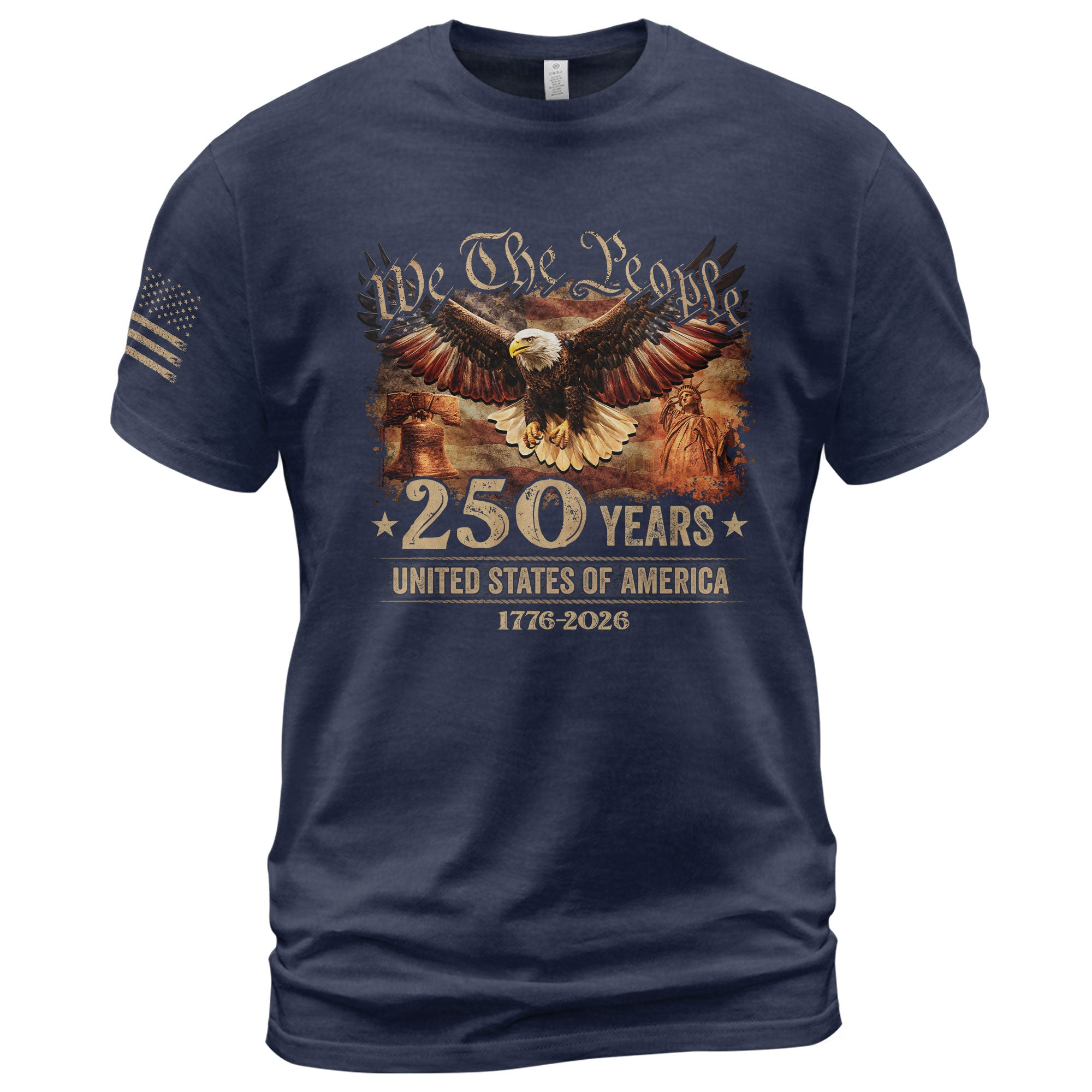 USA 250th Anniversary Shirt 1776-2026 Eagle Liberty Bell Statue of Liberty Patriotic