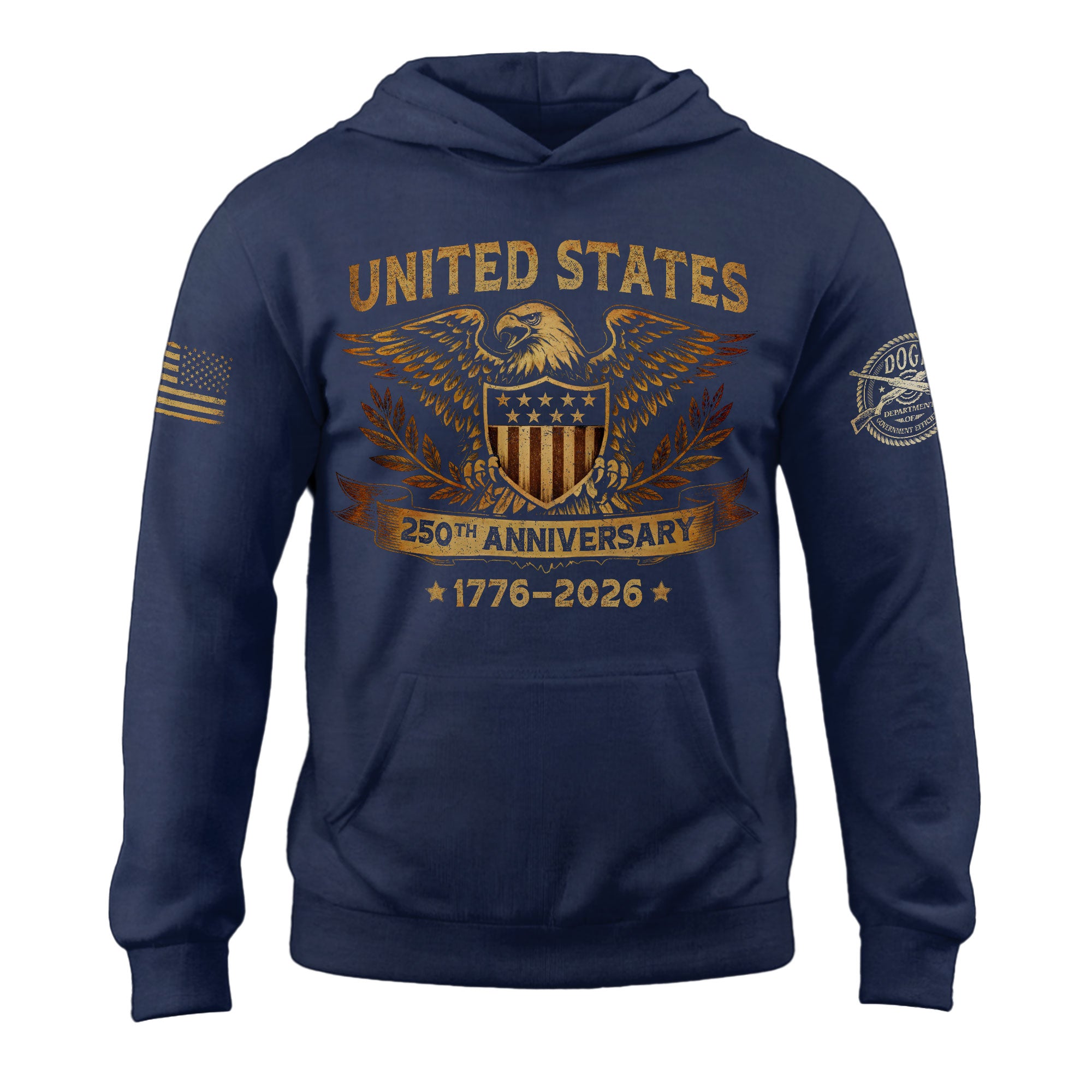 USA 250th Anniversary Semiquincentennial 250 Years Hoodie 1776-2026 Patriotic Eagle Shield