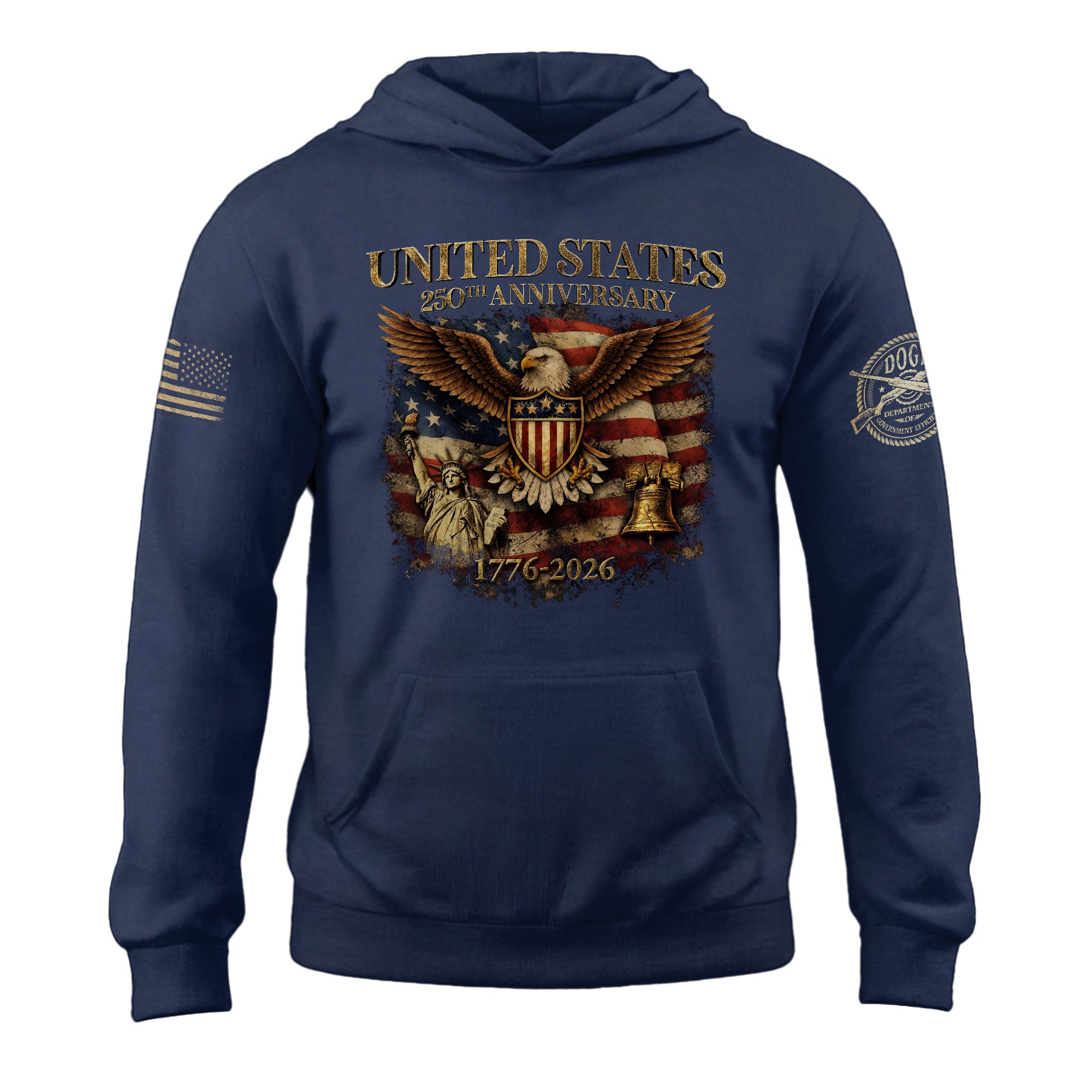 USA 250th Anniversary Semiquincentennial 250 Years Hoodie 1776-2026 USA Flag Eagle Liberty Bell