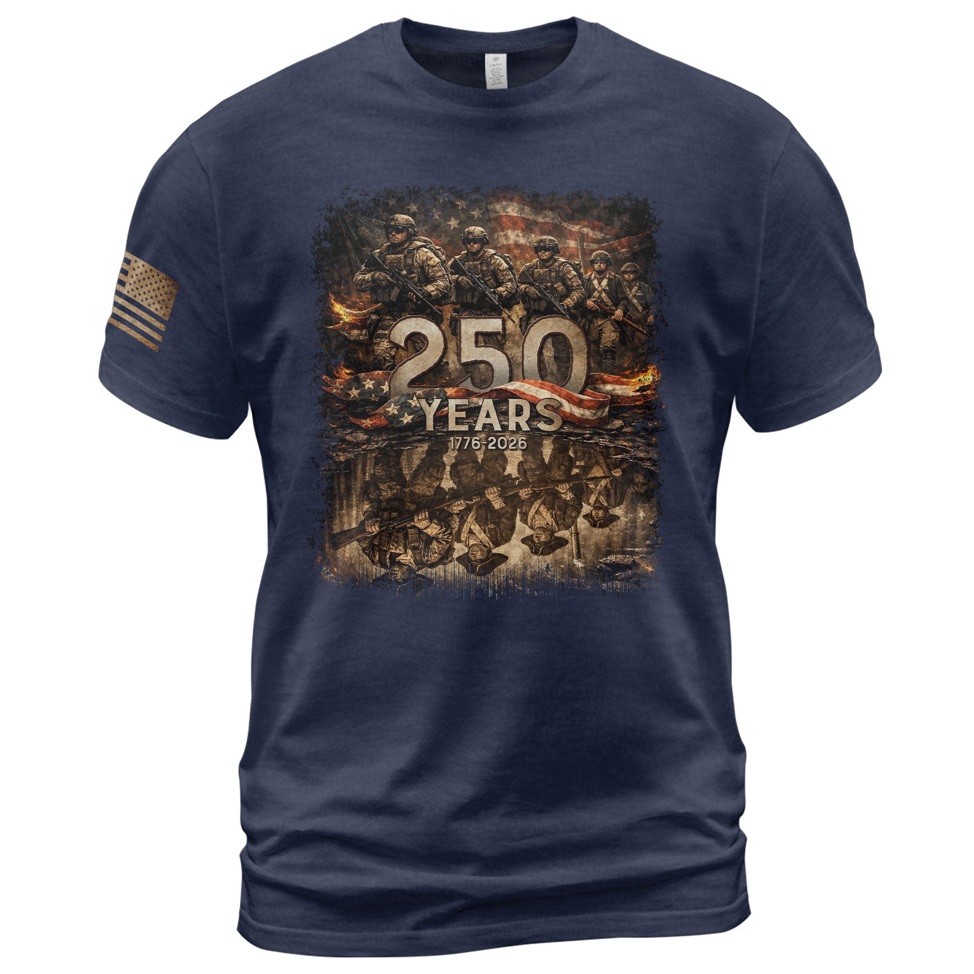 USA 250th Anniversary Semiquincentennial 250 Years Shirt 1776-2026 Brothers in Arms Patriotic Soldier Heritage