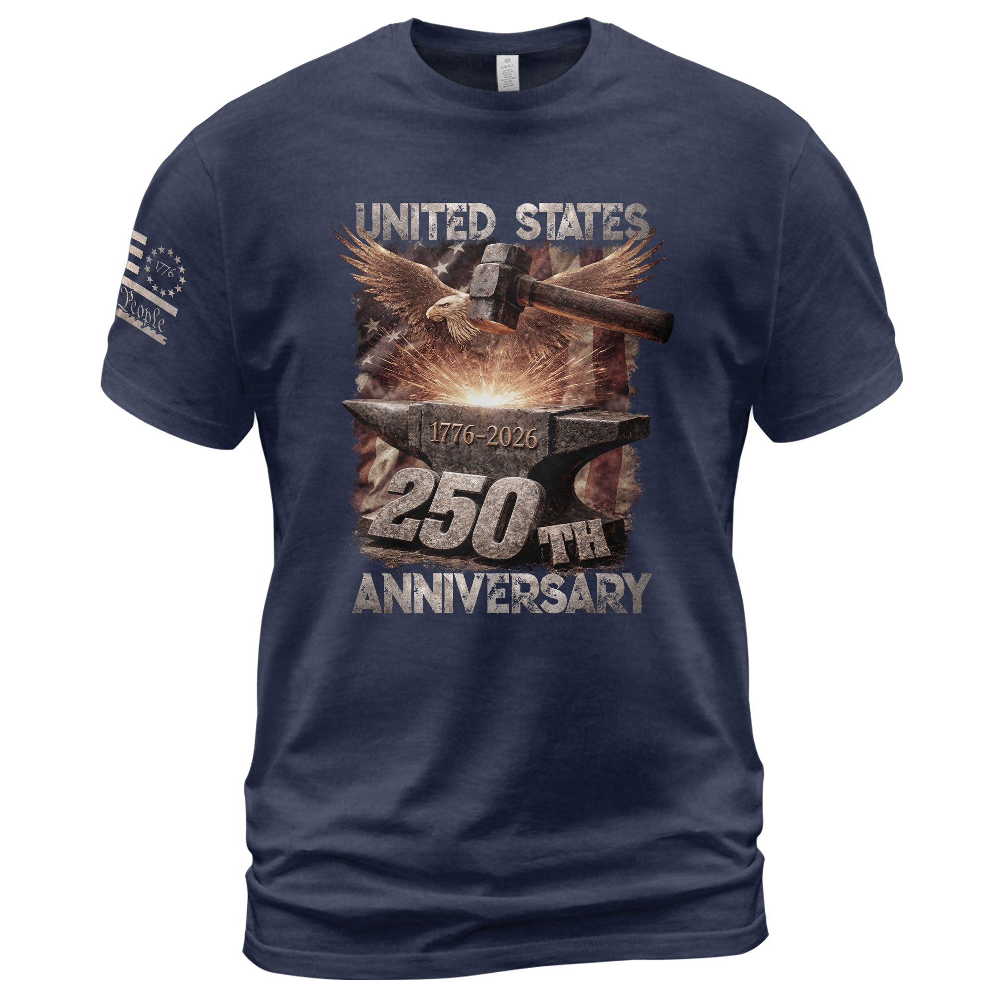 United States 250th Anniversary Semiquincentennial 250 Years Shirt 1776-2026 We The People Forged in Liberty Eagle Anvil