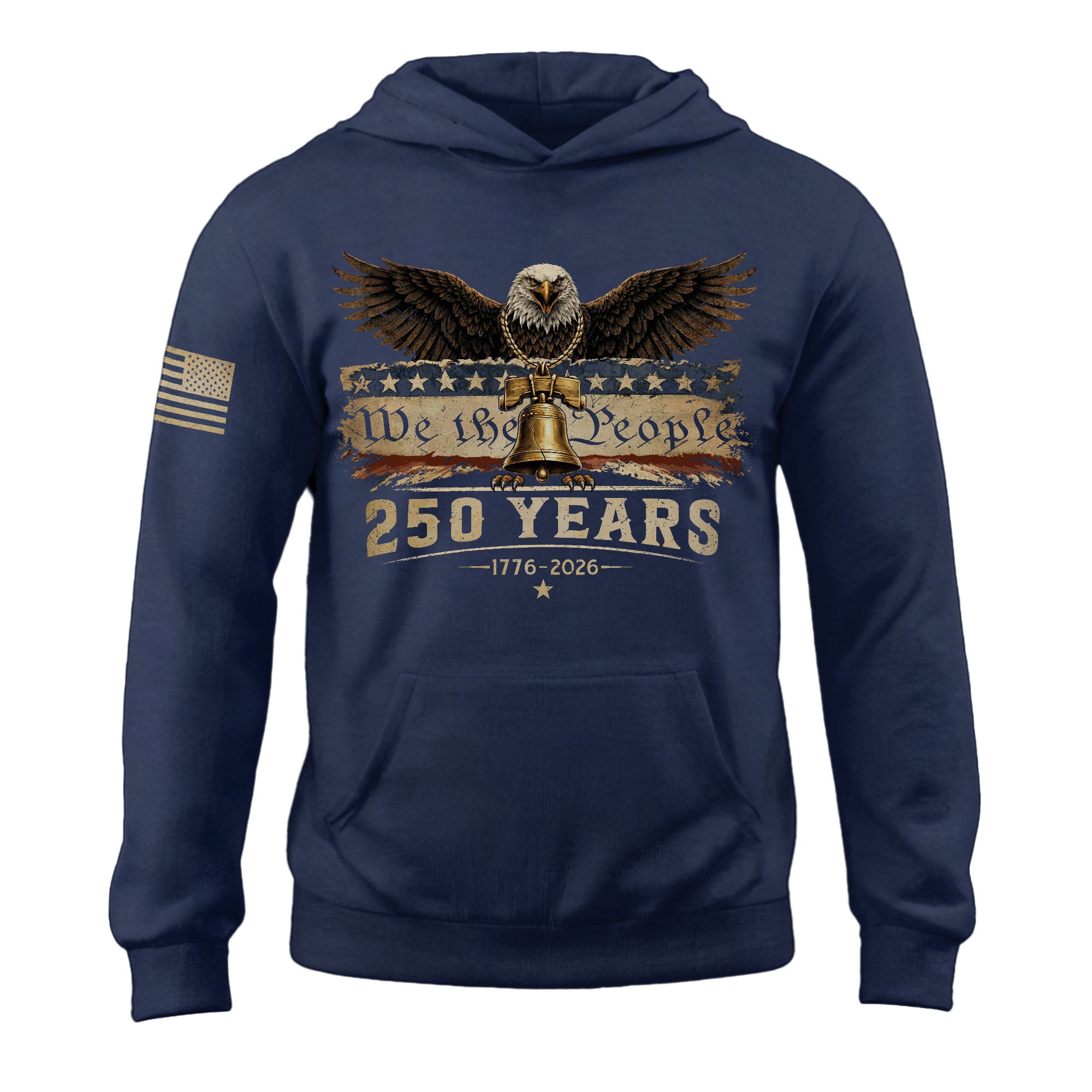 America 1776–2026 250 Years Anniversary Hoodie, Classic Patriotic American History Commemorative Hoodie