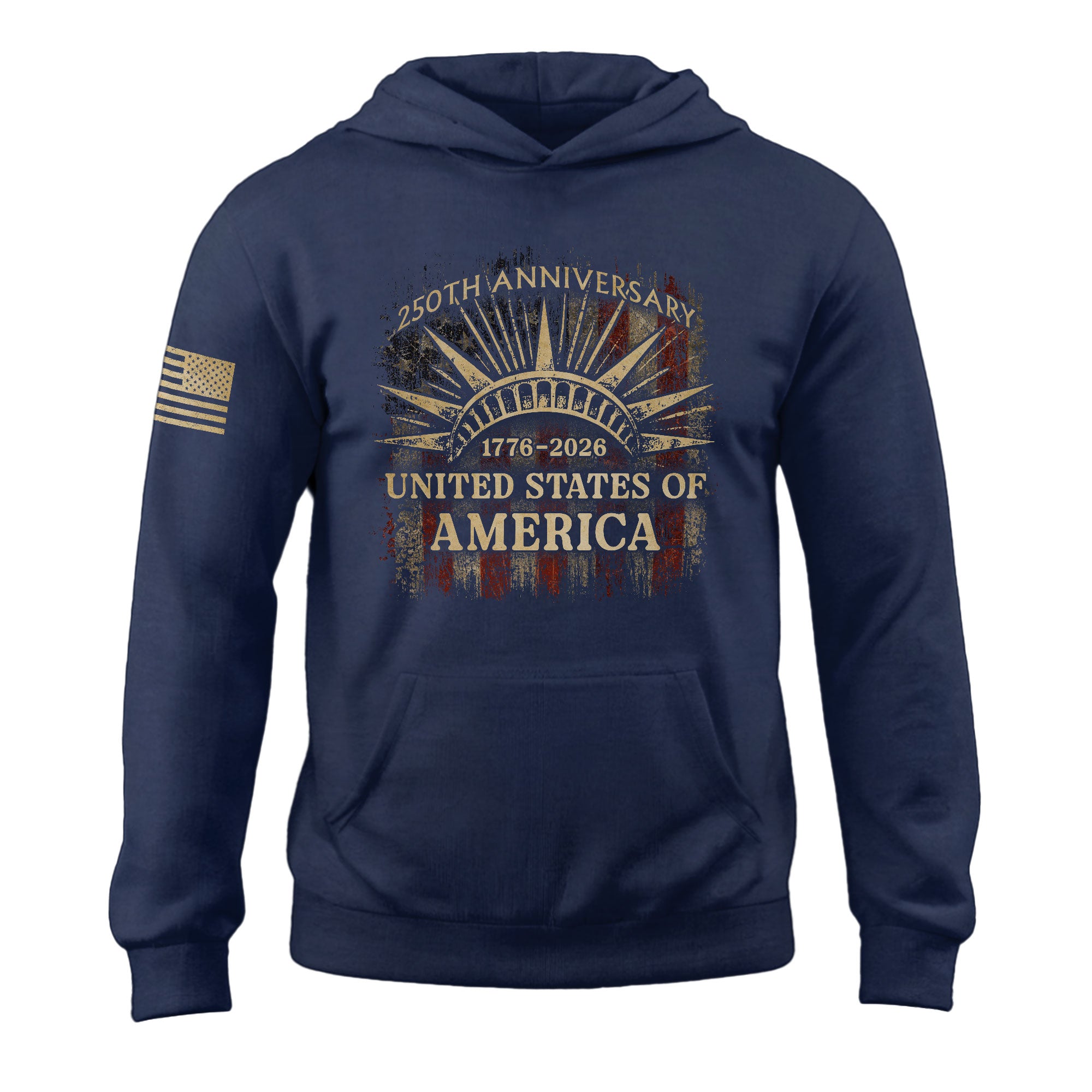 250th Anniversary USA Hoodie 1776–2026, Vintage American Heritage Freedom Celebration Unisex Hoodie