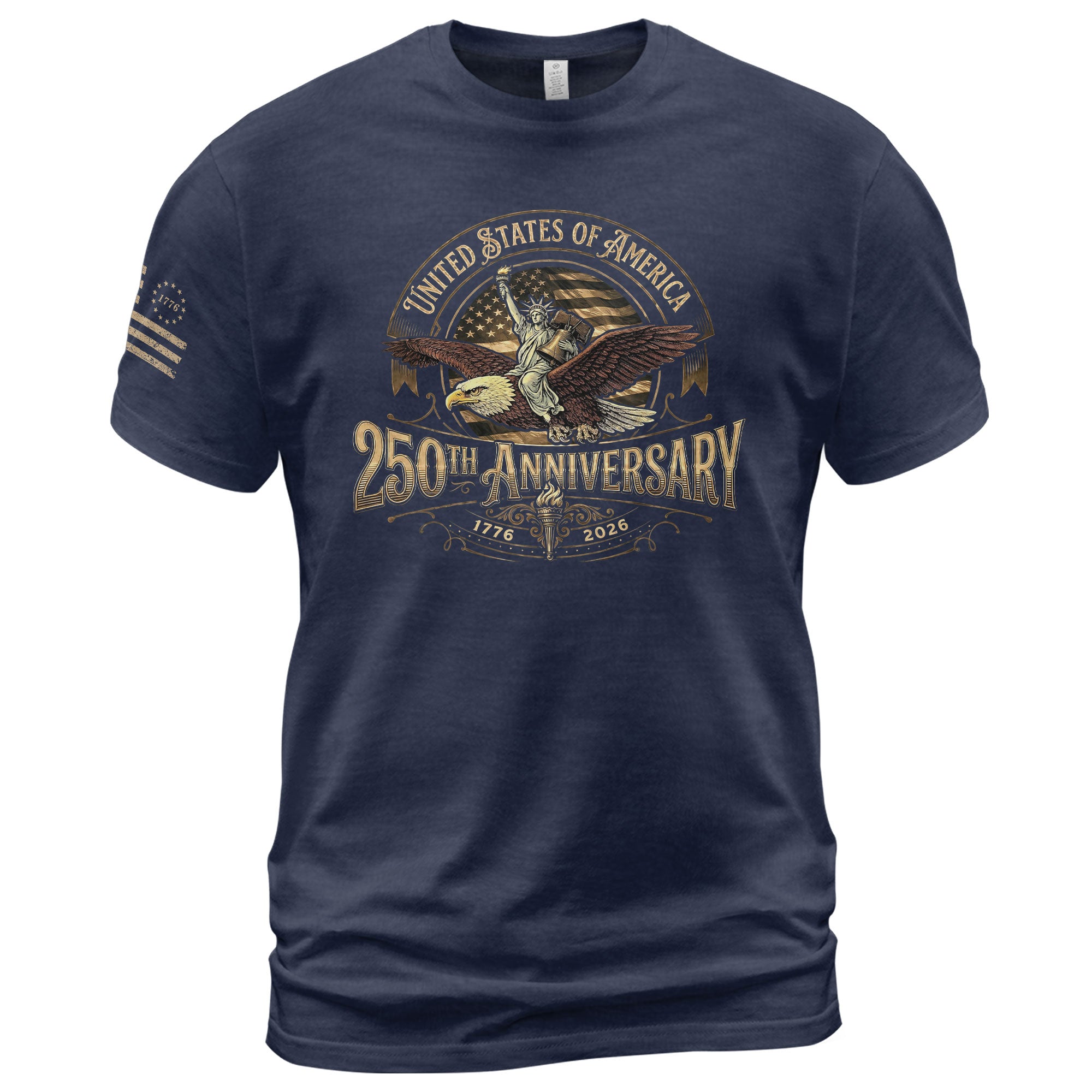 USA 250th Anniversary Shirt 250 Years Semiquincentennial 1776-2026 Retro Vintage American Emblem Eagle Liberty