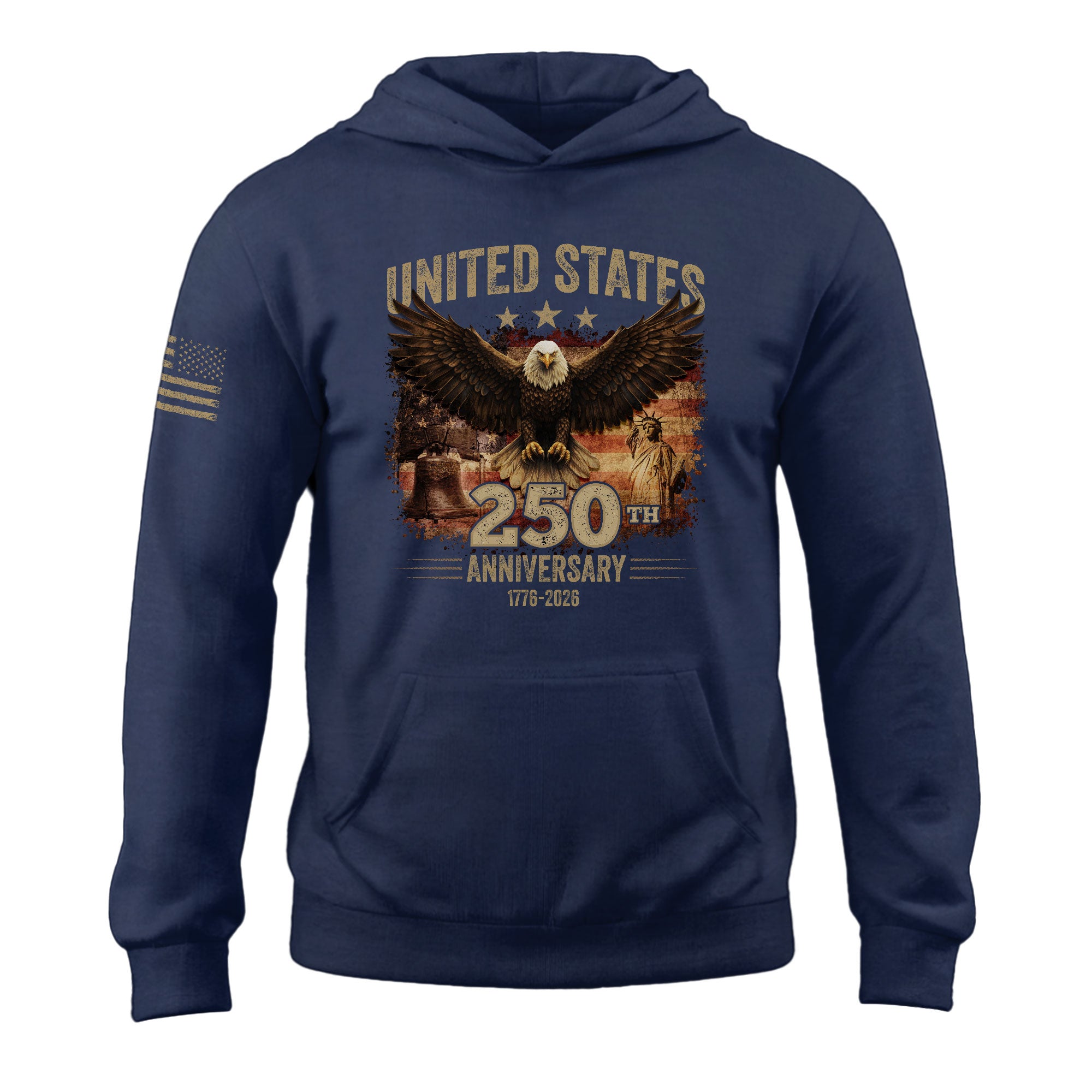 USA 1776–2026 250th Anniversary Hoodie, Patriotic American Freedom Heritage Design Hoodie
