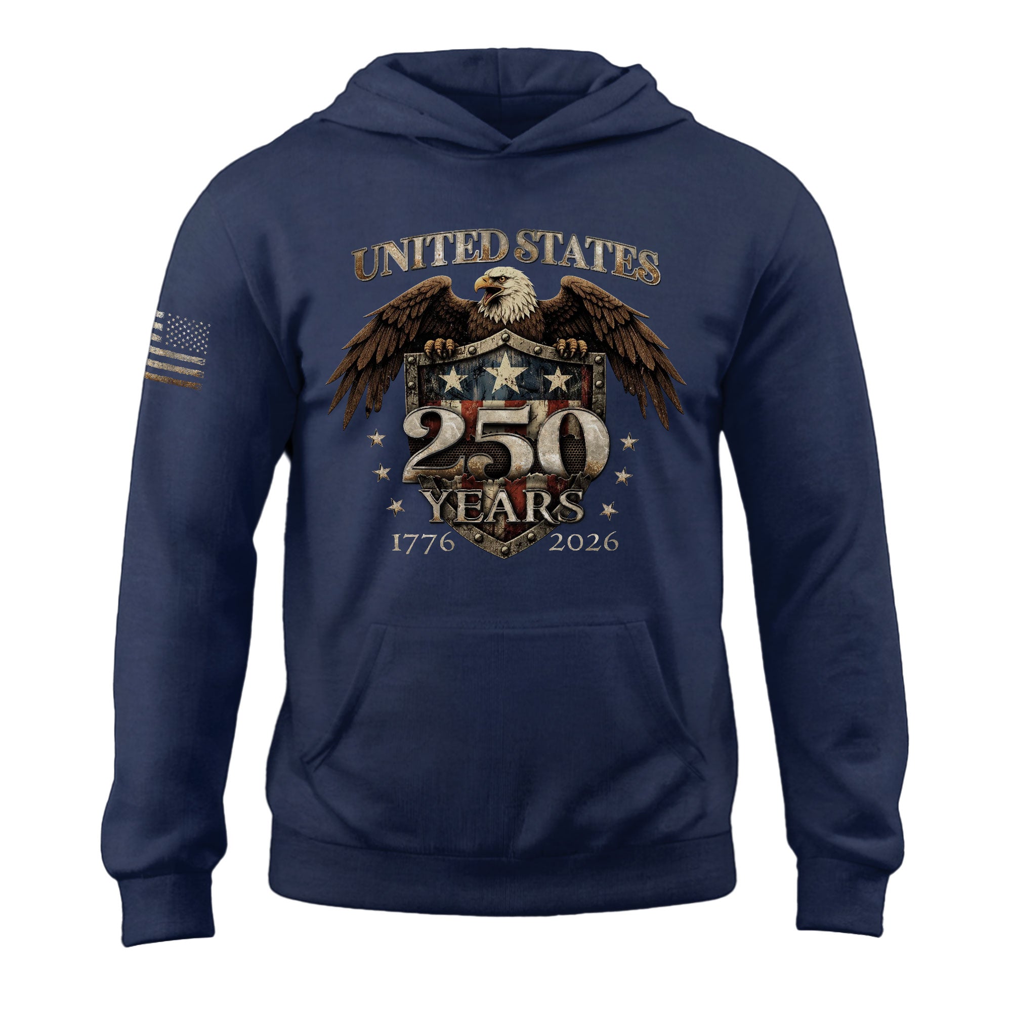 USA 250 Years Anniversary Hoodie 1776–2026, Vintage Patriotic American Flag Unisex Hoodie