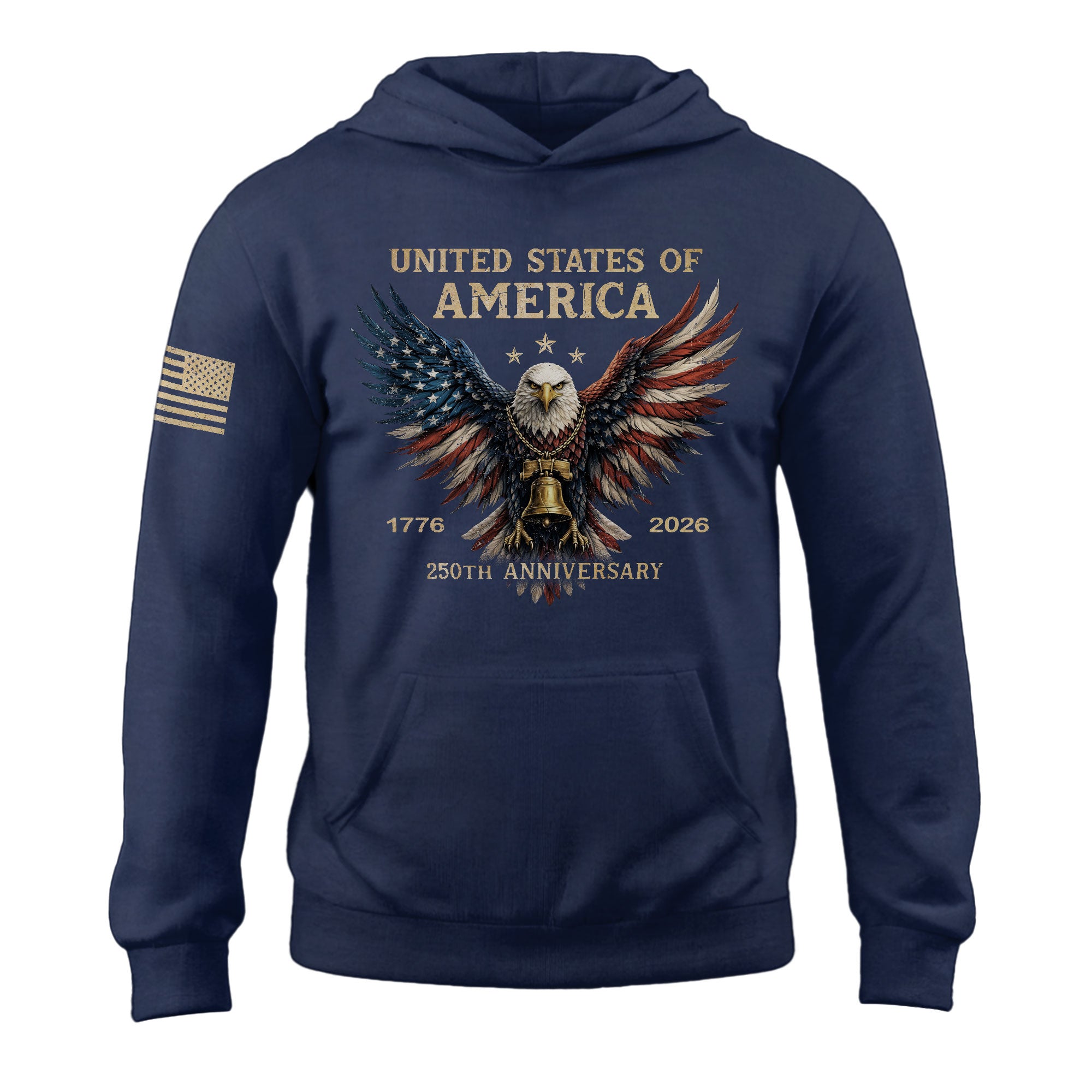 250th Anniversary USA Hoodie 1776–2026, Vintage American Heritage Freedom Apparel