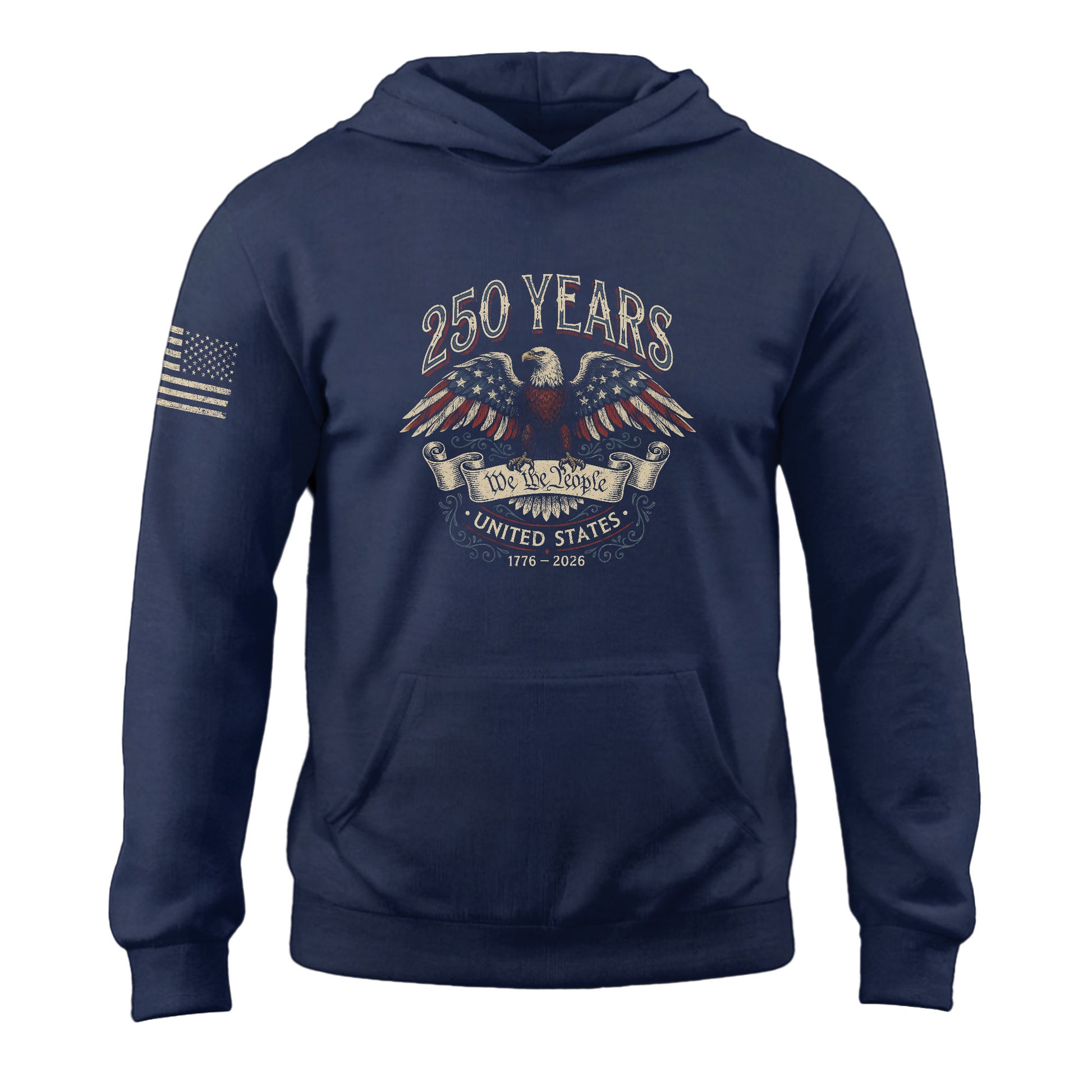 250th Anniversary USA Hoodie 1776–2026, We The People Patriotic Freedom Celebration Apparel - Rust Field Wear