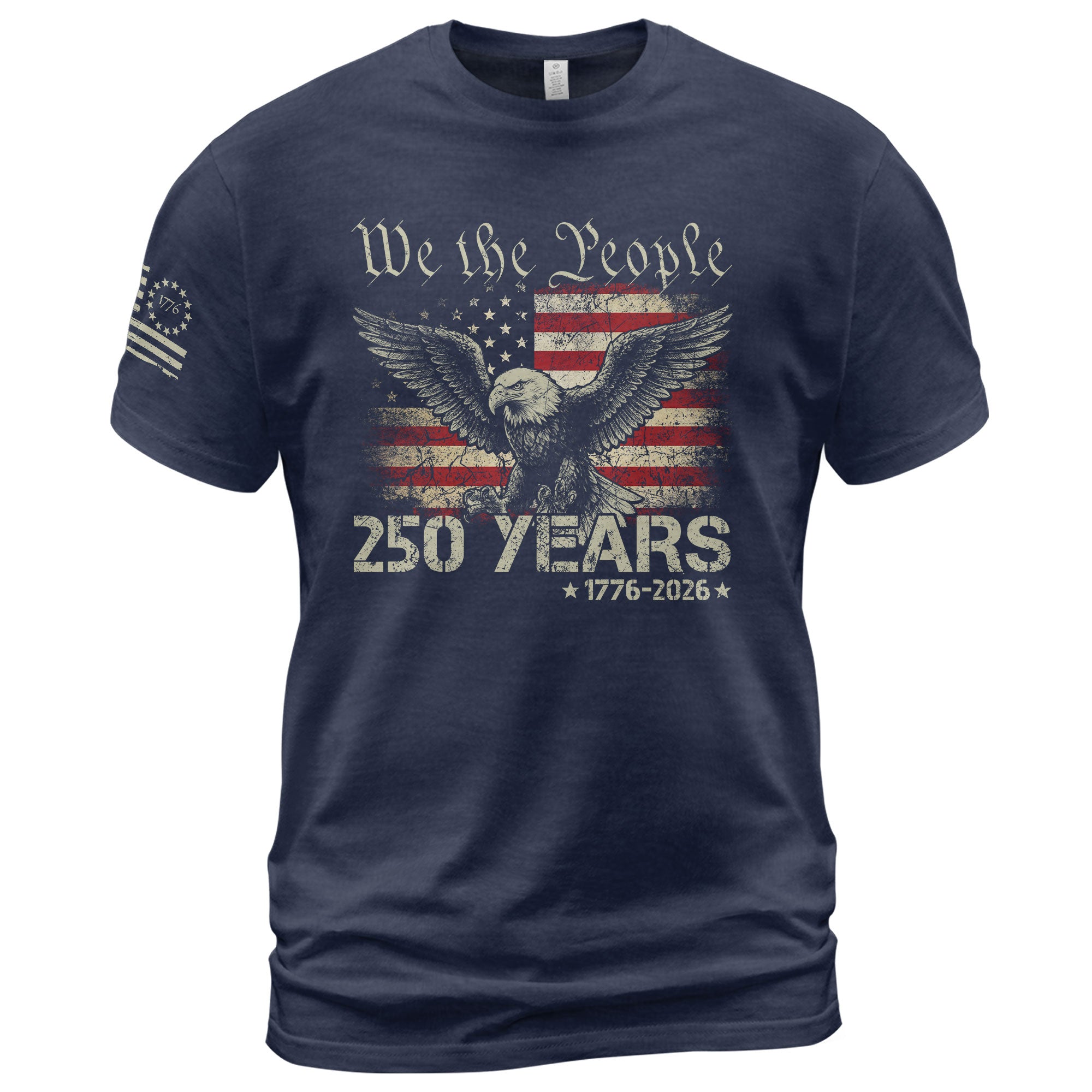 USA 250th Anniversary T-Shirt 250 Years Semiquincentennial 1776-2026 Winged Eagle Distressed Flag Patriotic