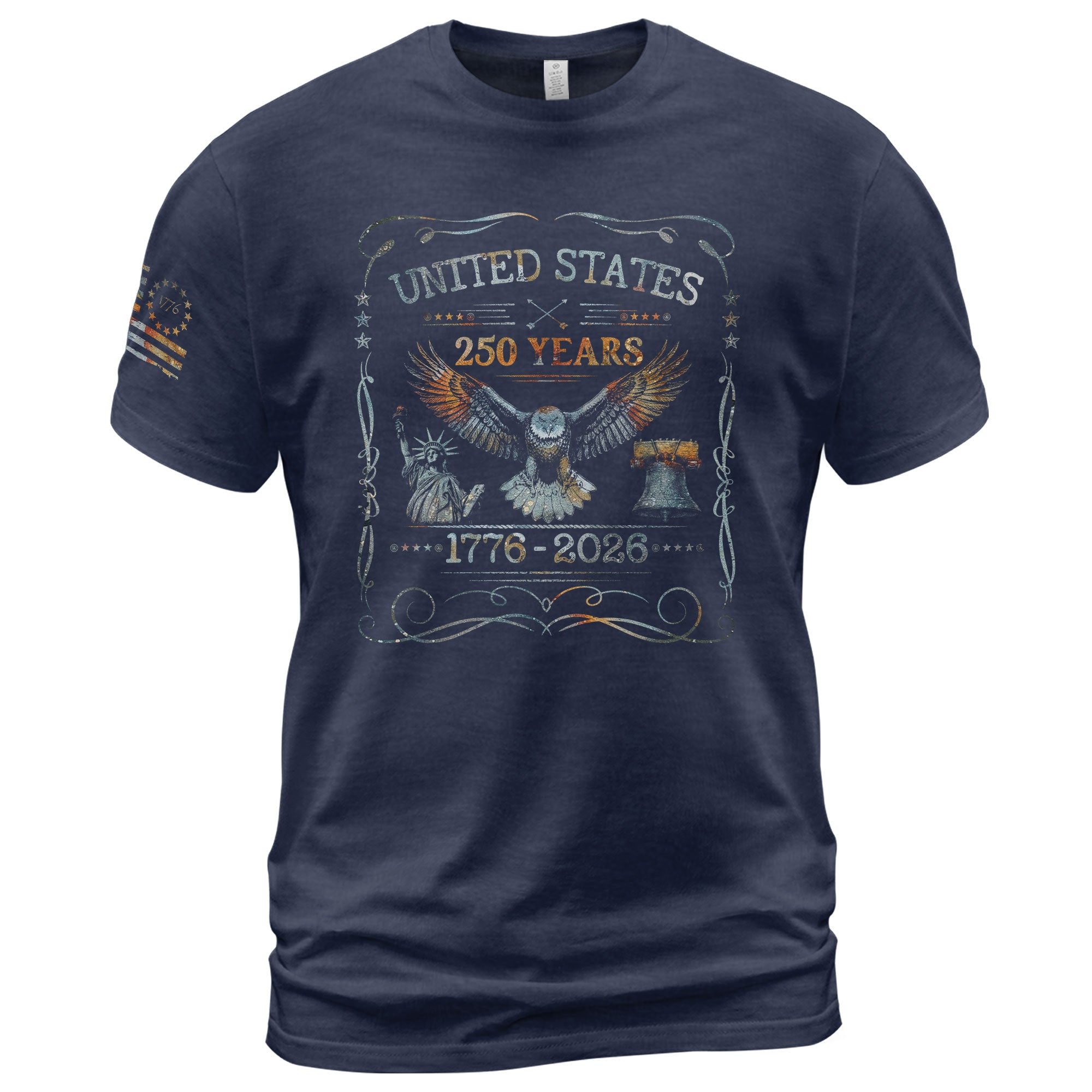 USA 250th Anniversary T-Shirt 250 Years Semiquincentennial 1776-2026 Eagle Liberty Bell Statue Patriotic