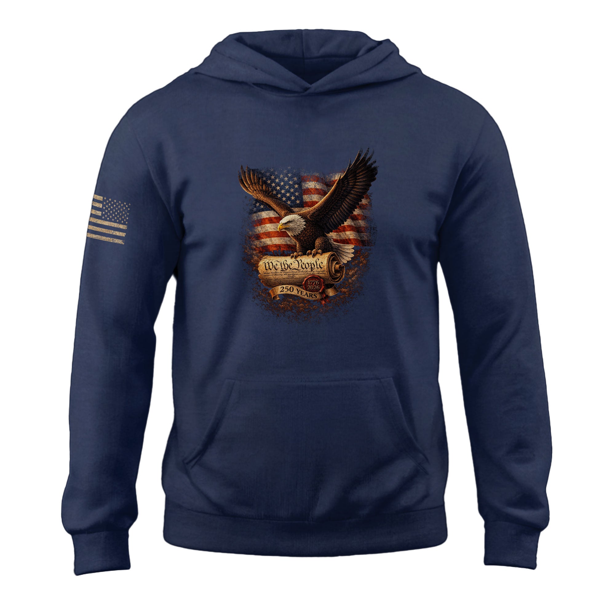USA 250 Years Hoodie 1776-2026 We The People Bald Eagle Semiquincentennial Patriotic