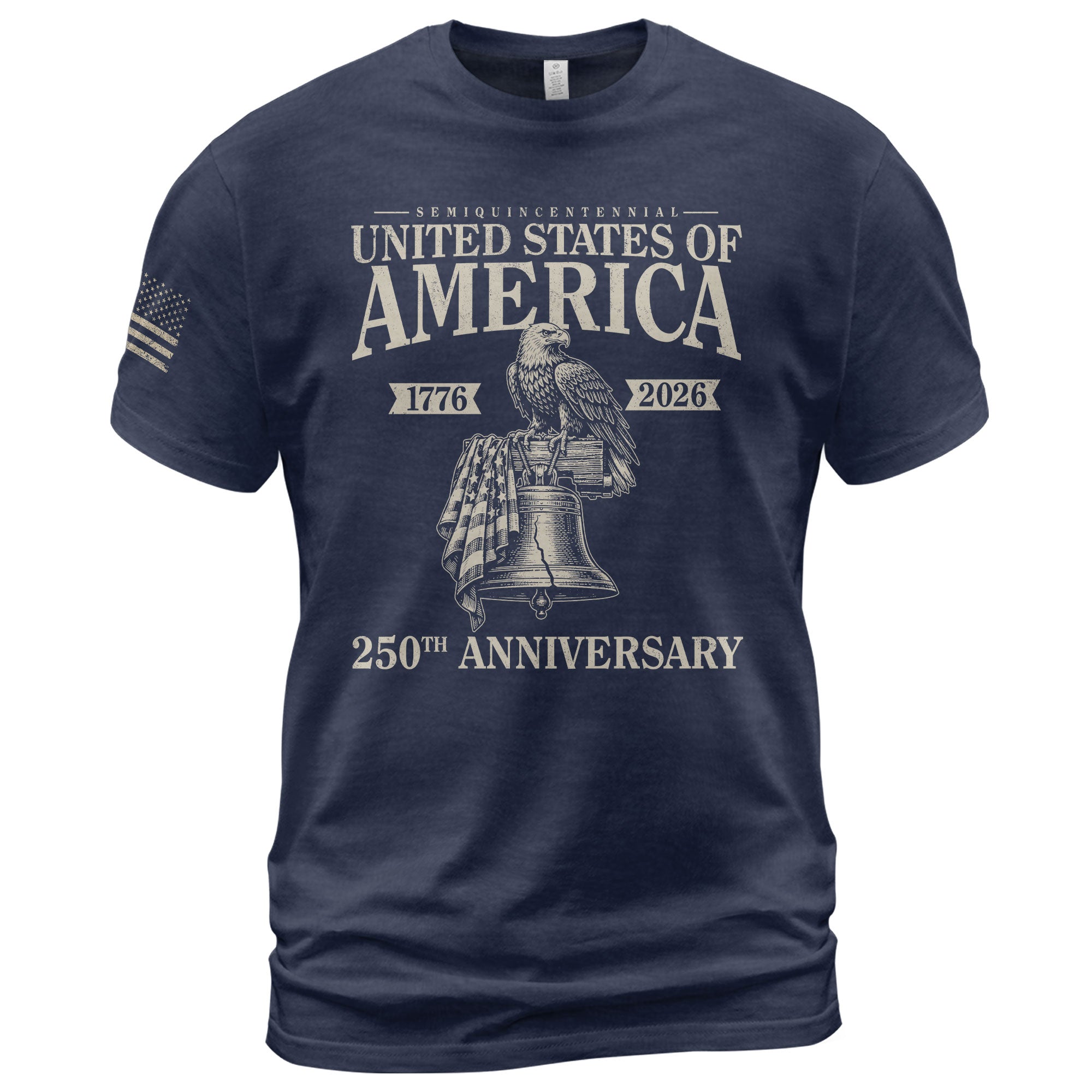 USA 250 Years Shirt Semiquincentennial 1776-2026 Commemorative Patriotic Eagle Liberty Bell Men’s T-Shirt