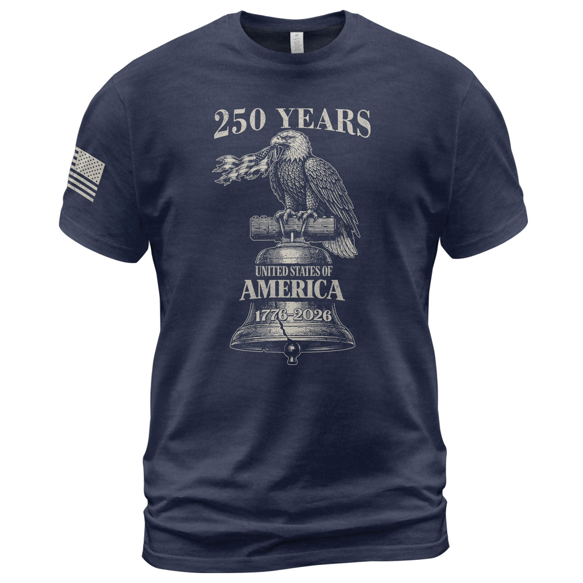 USA 250 Years Vintage T-Shirt 1776-2026 Patriotic Eagle Flag Liberty Bell Men’s Tee
