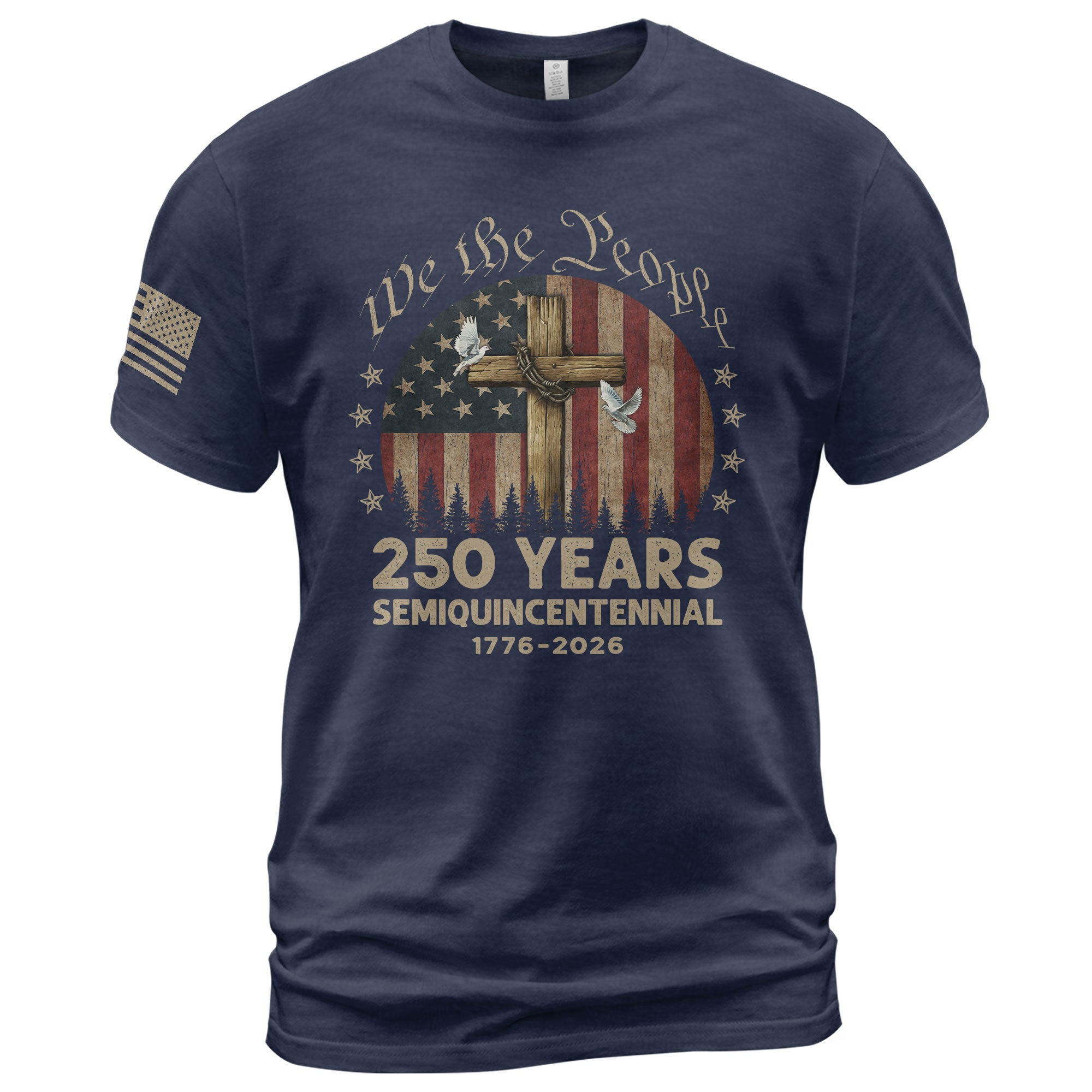 Christian Patriotic USA Shirt 250 Years Independence Tribute 1776–2026