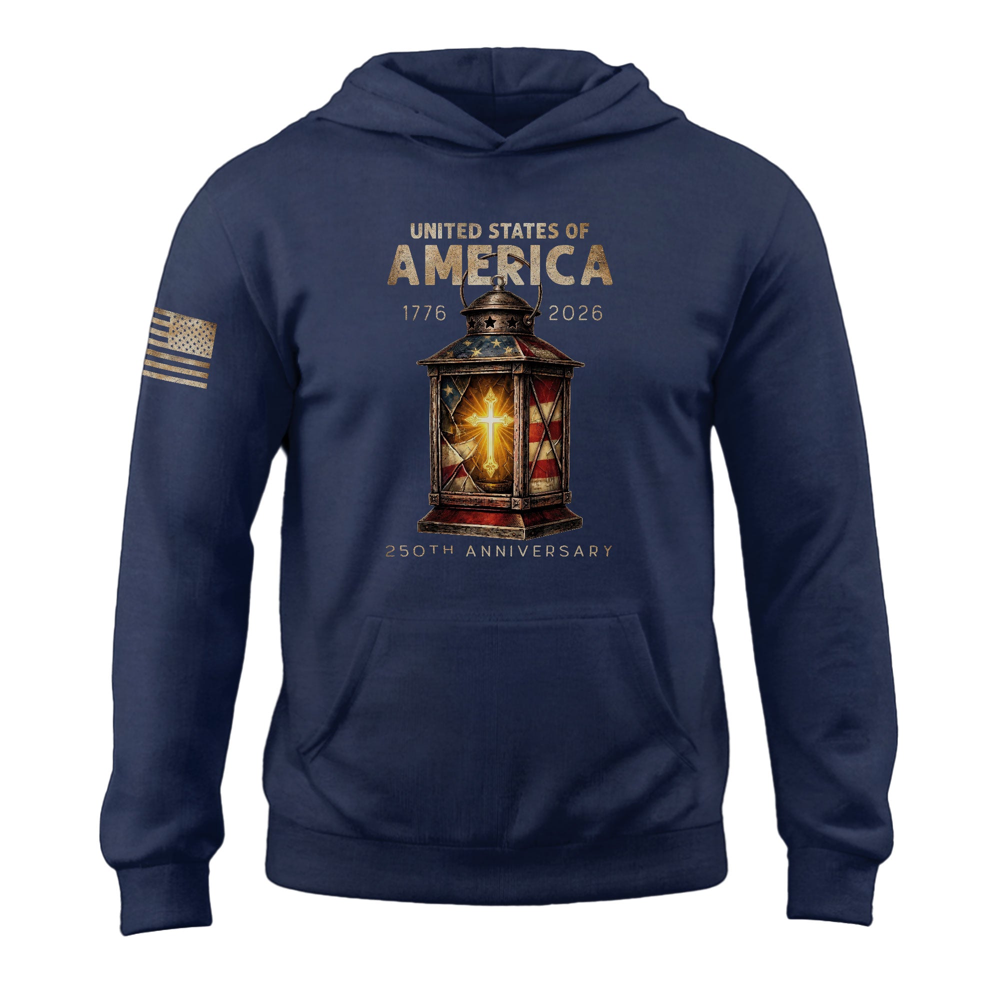 USA 250 Years of Freedom Christian Hoodie 1776–2026 Faith Patriotic Heritage