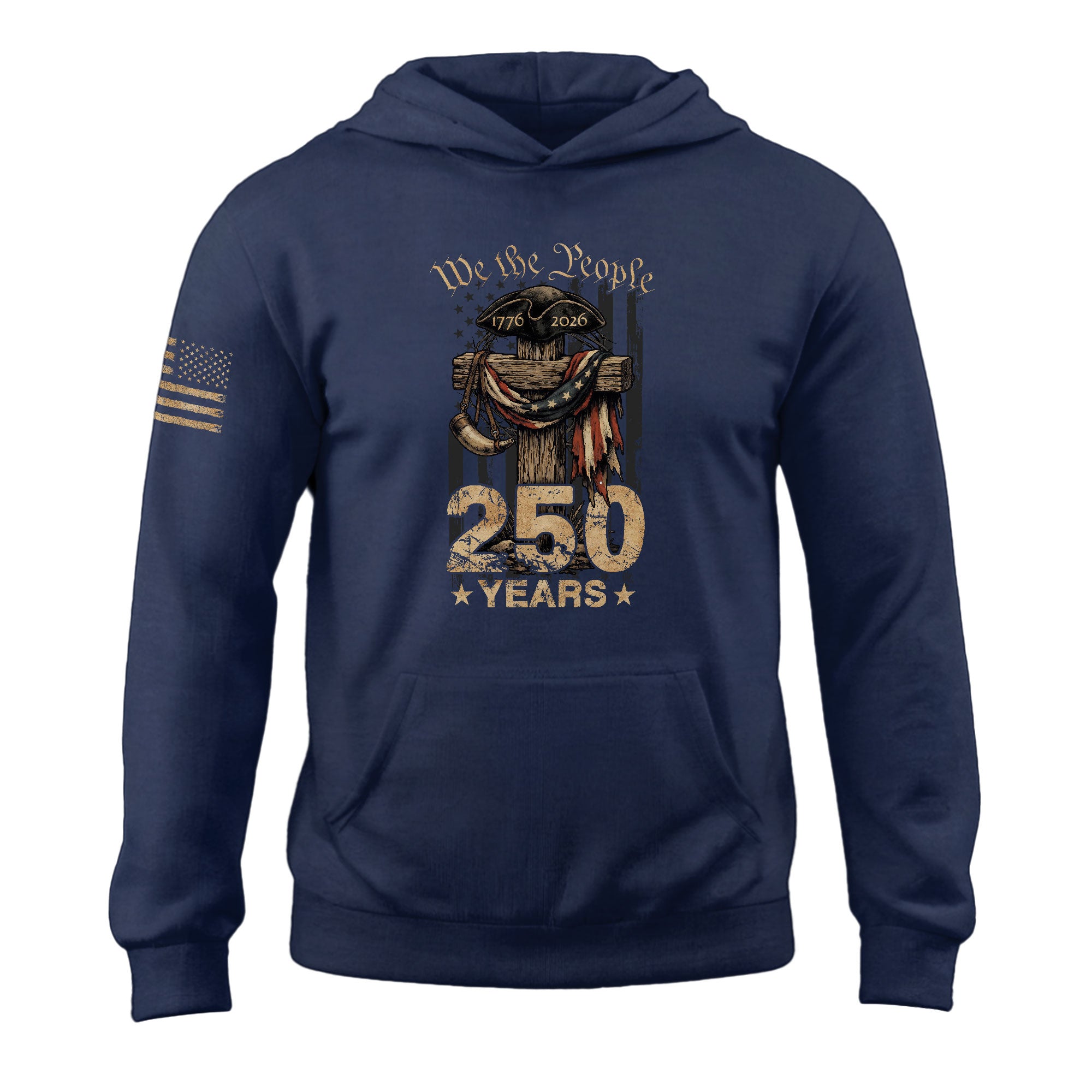 USA Faith & Freedom 250 Years Hoodie Christian Patriotic Celebration Wear