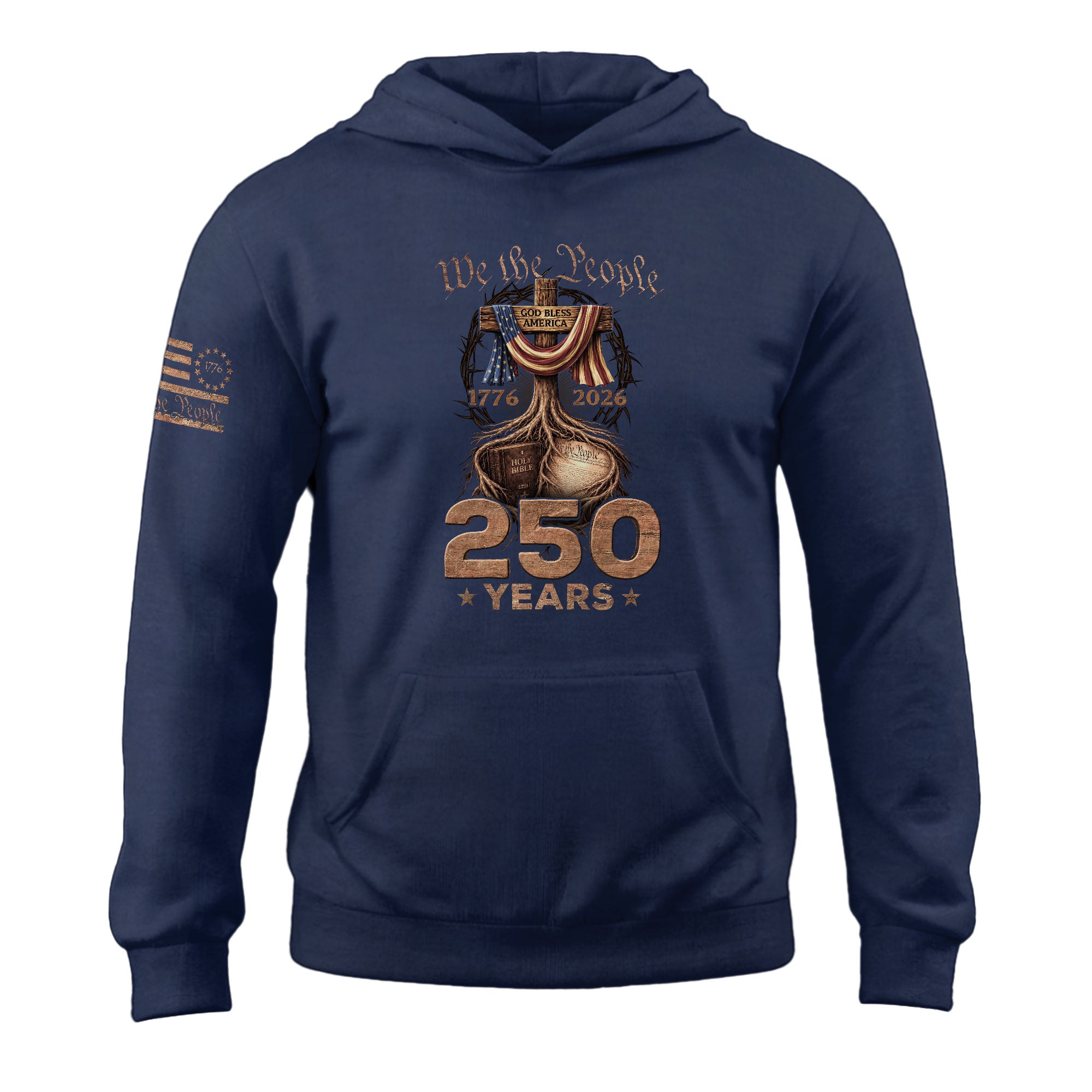 Patriotic Christian Heritage Hoodie USA 250th Independence Anniversary Gift