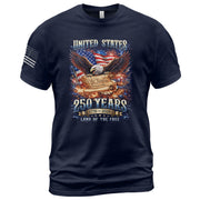 Vintage USA 250 Years Bootleg T-Shirt - 1776-2026 250th Anniversary Eagle Streetwear, Patriotic We The People Graphic Tee - Rust Field Wear
