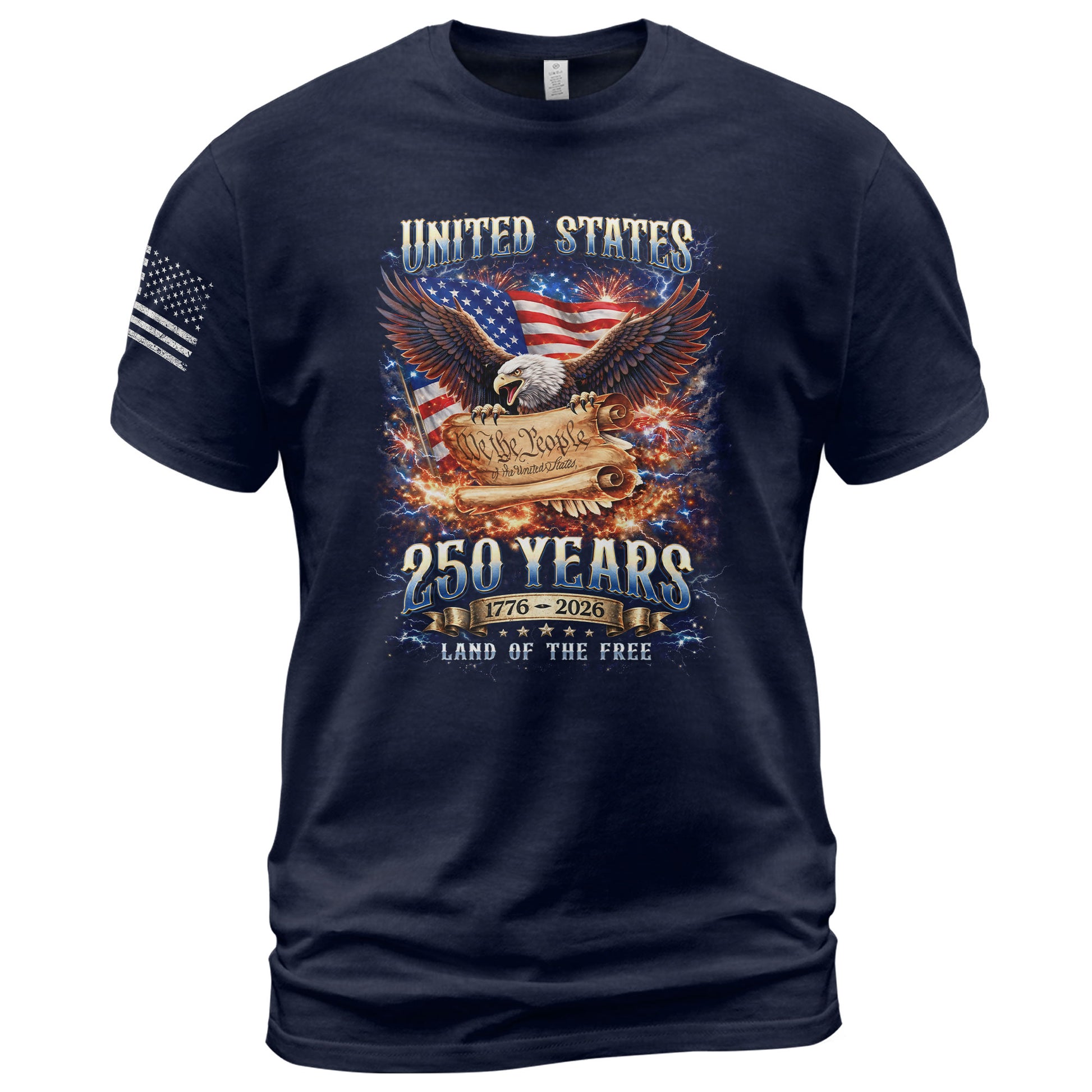 Vintage USA 250 Years Bootleg T-Shirt - 1776-2026 250th Anniversary Eagle Streetwear, Patriotic We The People Graphic Tee - Rust Field Wear