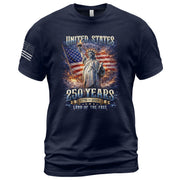 Statue of Liberty 250th Anniversary Bootleg Shirt - 1776-2026 USA 250 Years Tee, Retro Patriotic Lightning Graphic Apparel - Rust Field Wear