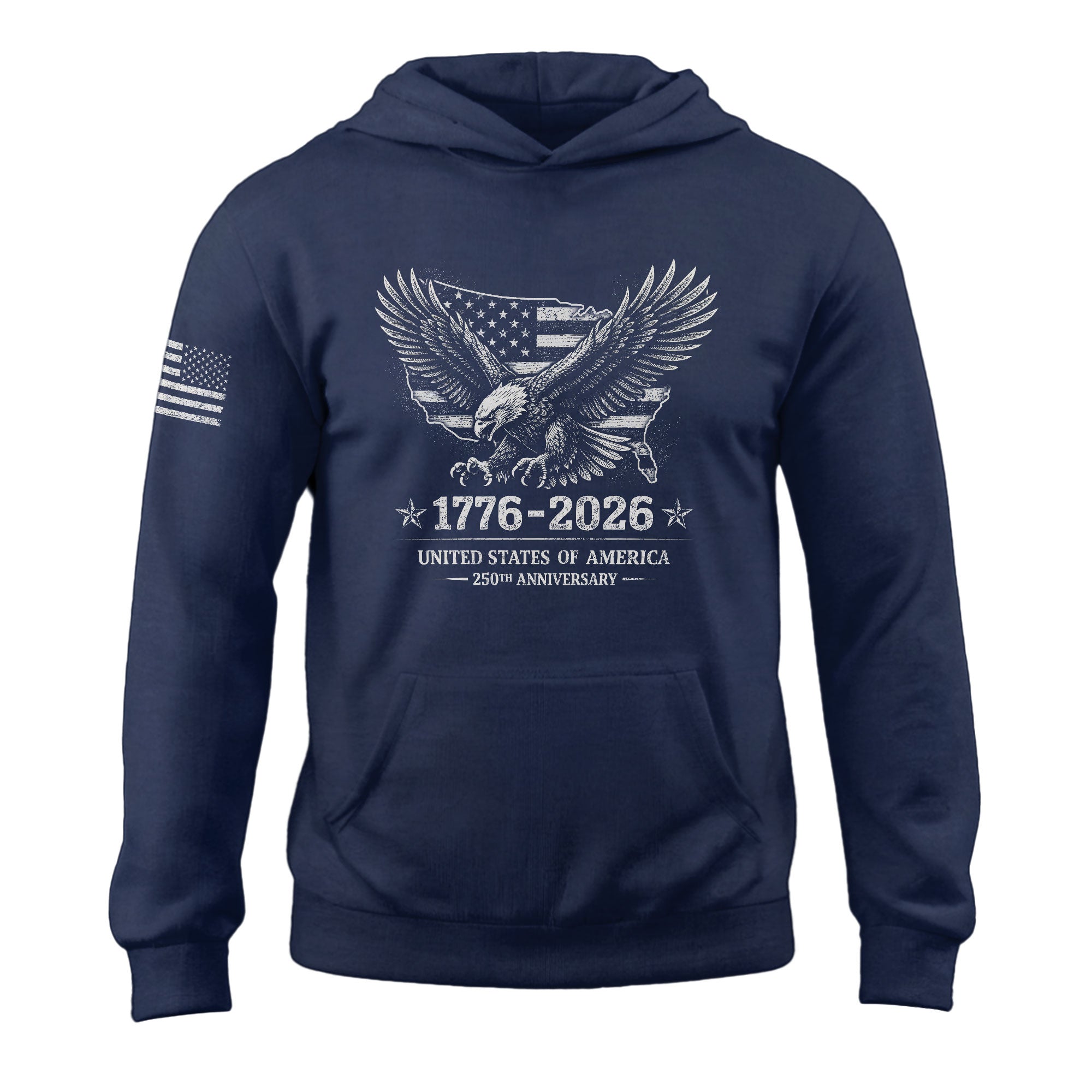 USA 250th Anniversary 1776-2026 Semiquincentennial Hoodie – Patriotic Eagle US Flag Heritage Men’s Hoodie