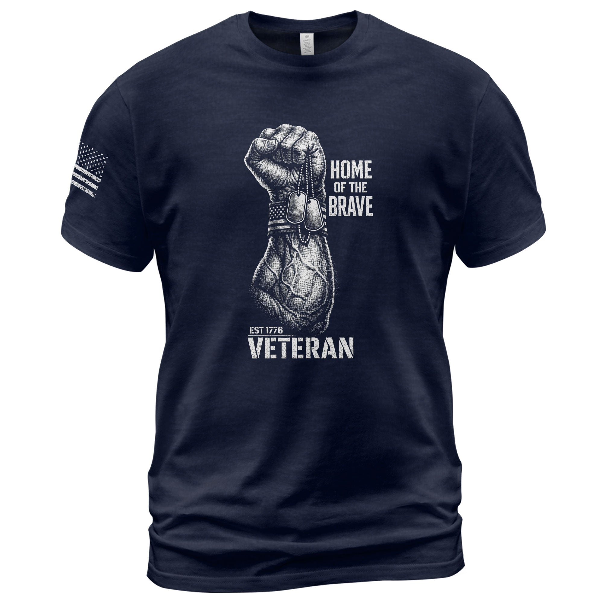 250 Years American Anniversary 1776-2026 Veteran T-Shirt – Home of the Brave USA Freedom Patriotic Mens Gift