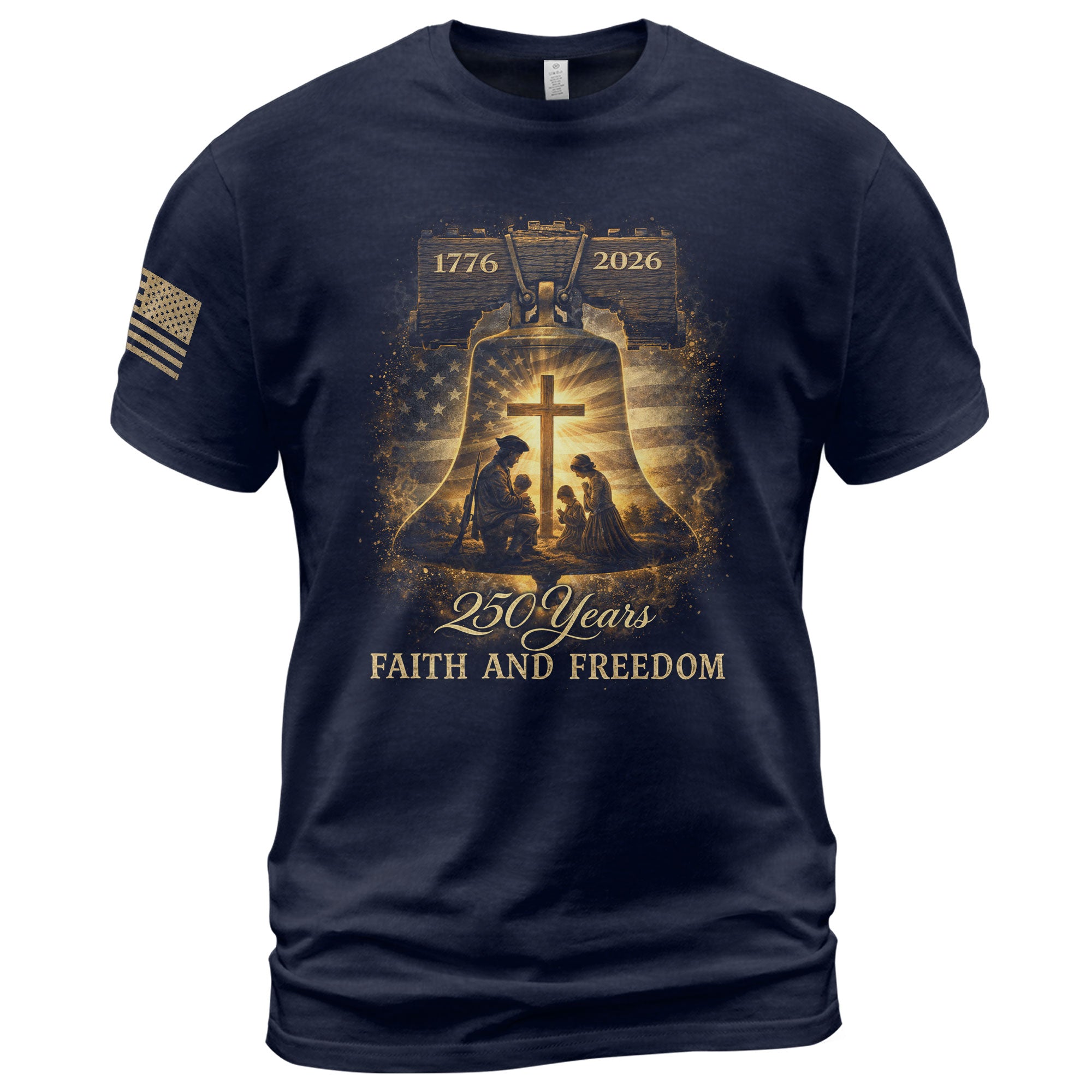 America 250th Anniversary 1776-2026 Semiquincentennial Hoodie – Family Prayer & Holy Cross Patriotic Christian Faith Apparel