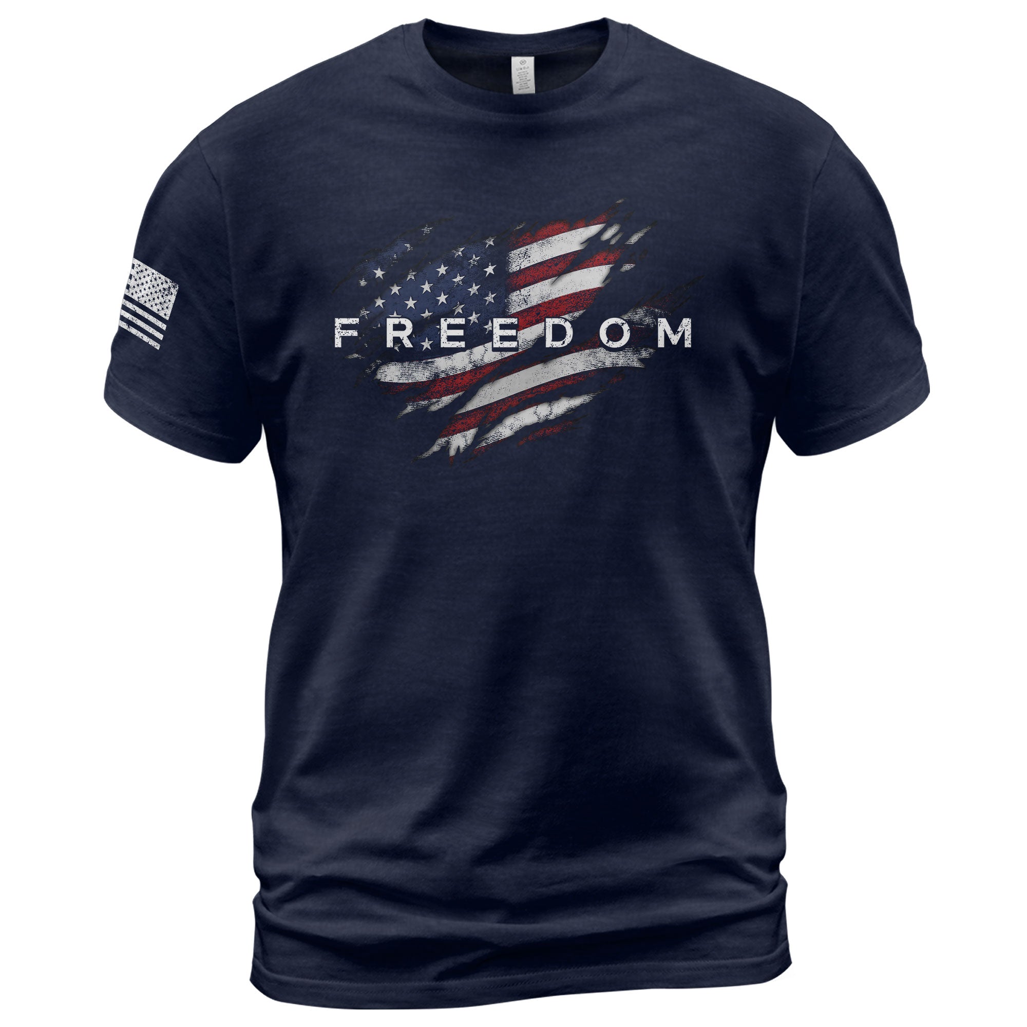 Freedom 2D Shirt American Flag Distressed Graphic Patriotic USA Tee Shirt