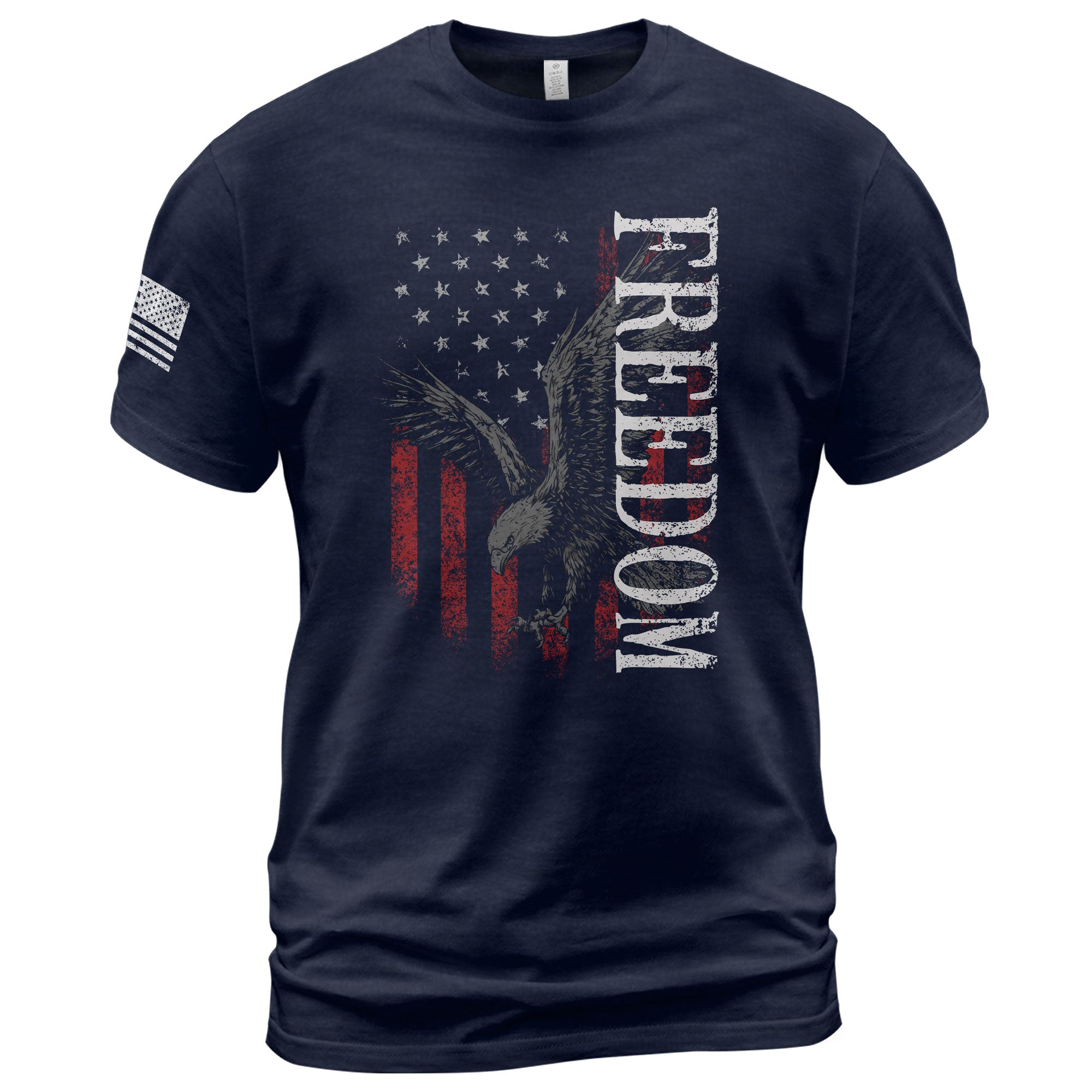 Freedom 2D Shirt Eagle American Flag Patriotic Graphic USA Vintage Style Tee