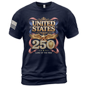 1776-2026 250th Anniversary T-Shirt - United States Golden Eagle Luxury Graphic