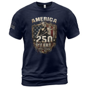 Rustic Shield Lincoln Guitar Shirt Vintage 1776 2026 US Flag Patriotic Grunge Men Tee