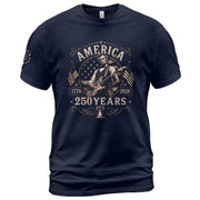 Mens T Shirt Patriotic 250 Years 1776-2026 Vintage Abraham Lincoln Guitarist Graphic Tee
