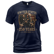 George Washington Abraham Lincoln Guitar T-Shirt 1776-2026 Patriotic 4th Of July Tee - Rust Field Wear