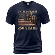 Founding Fathers Presidents Rock Band T-Shirt 250 Years Vintage 1776-2026 Apparel - Rust Field Wear